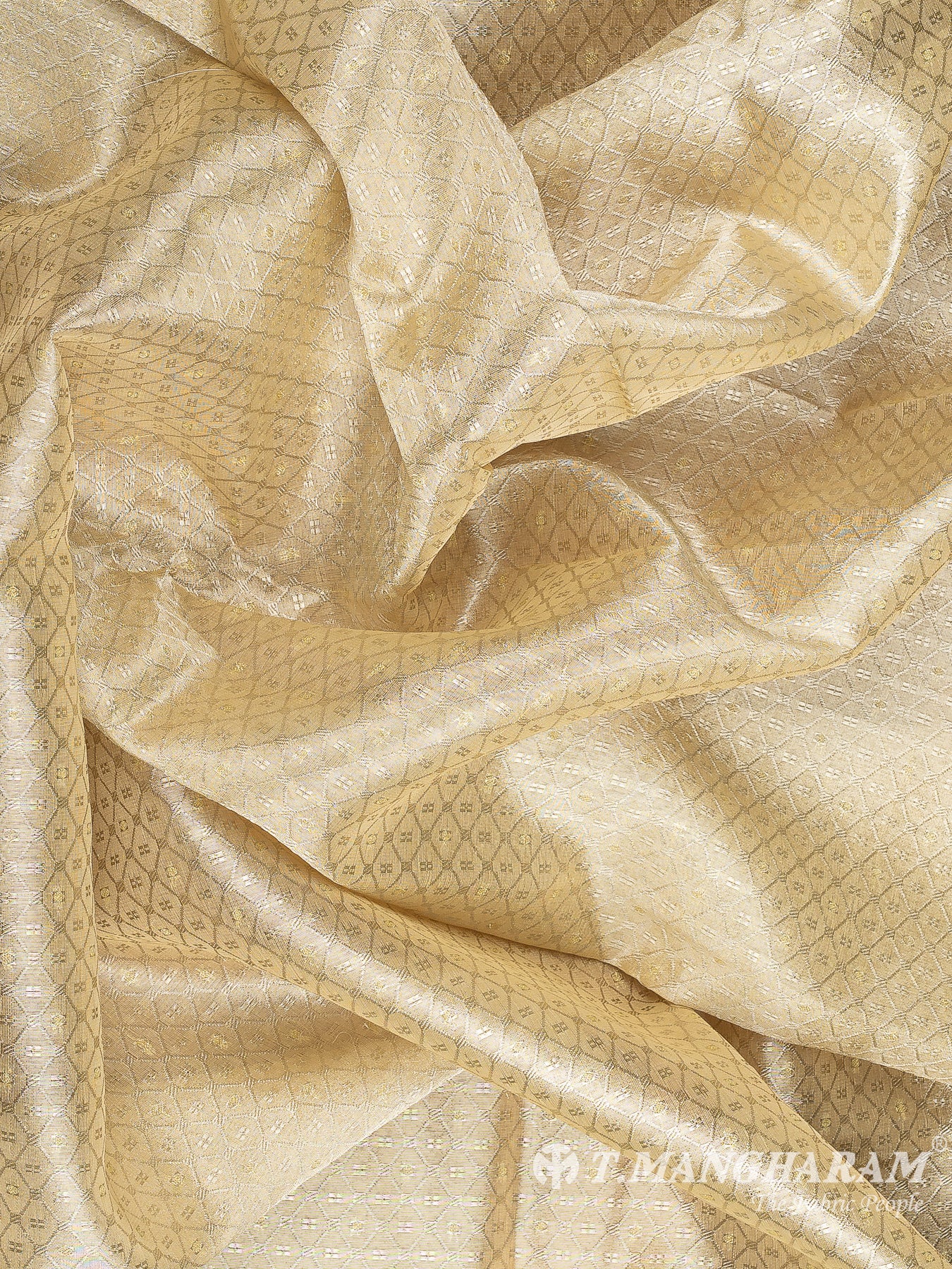Beige Banaras Fabric - EC12058