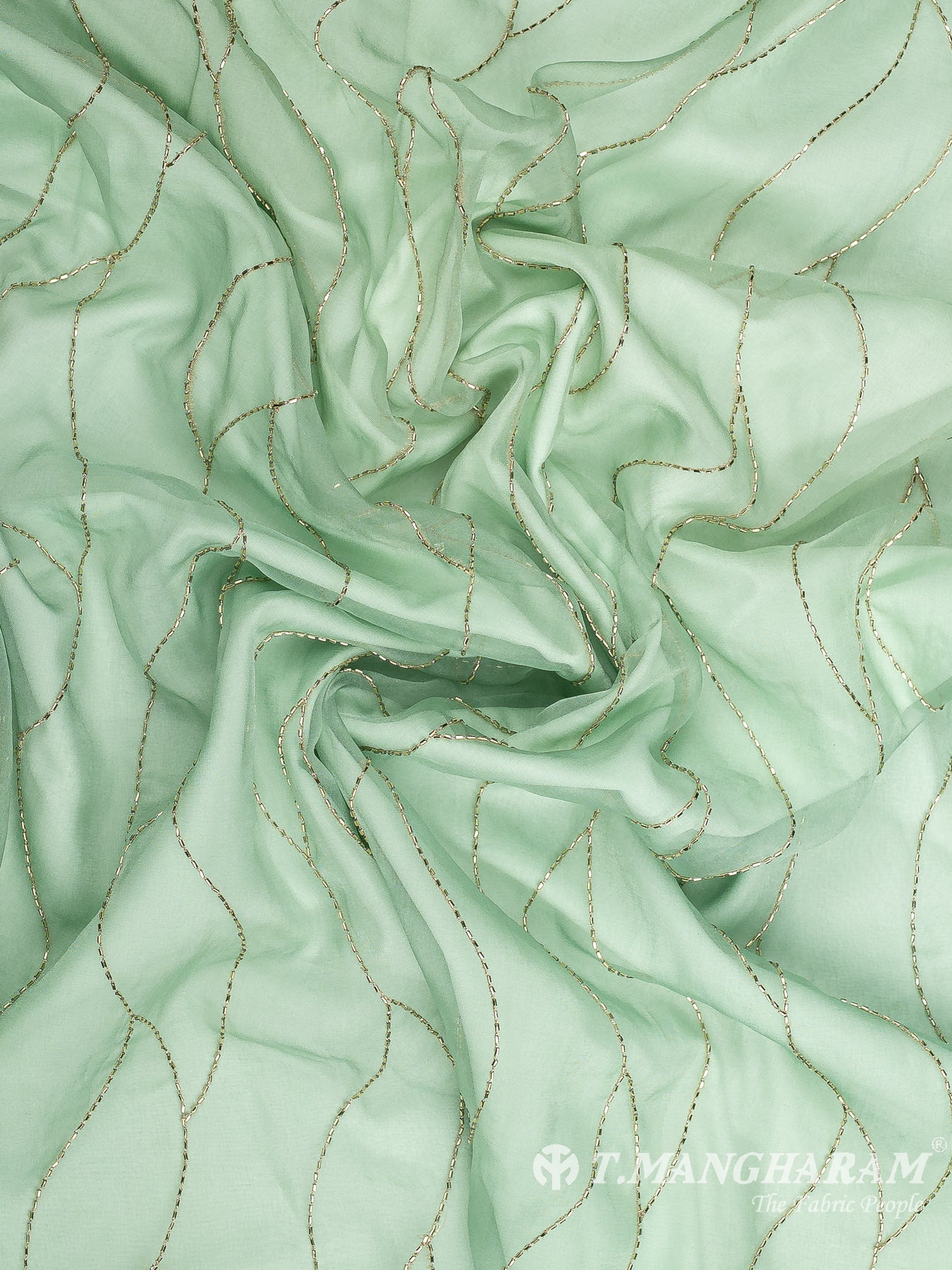 Green Organza Fabric - EC12012
