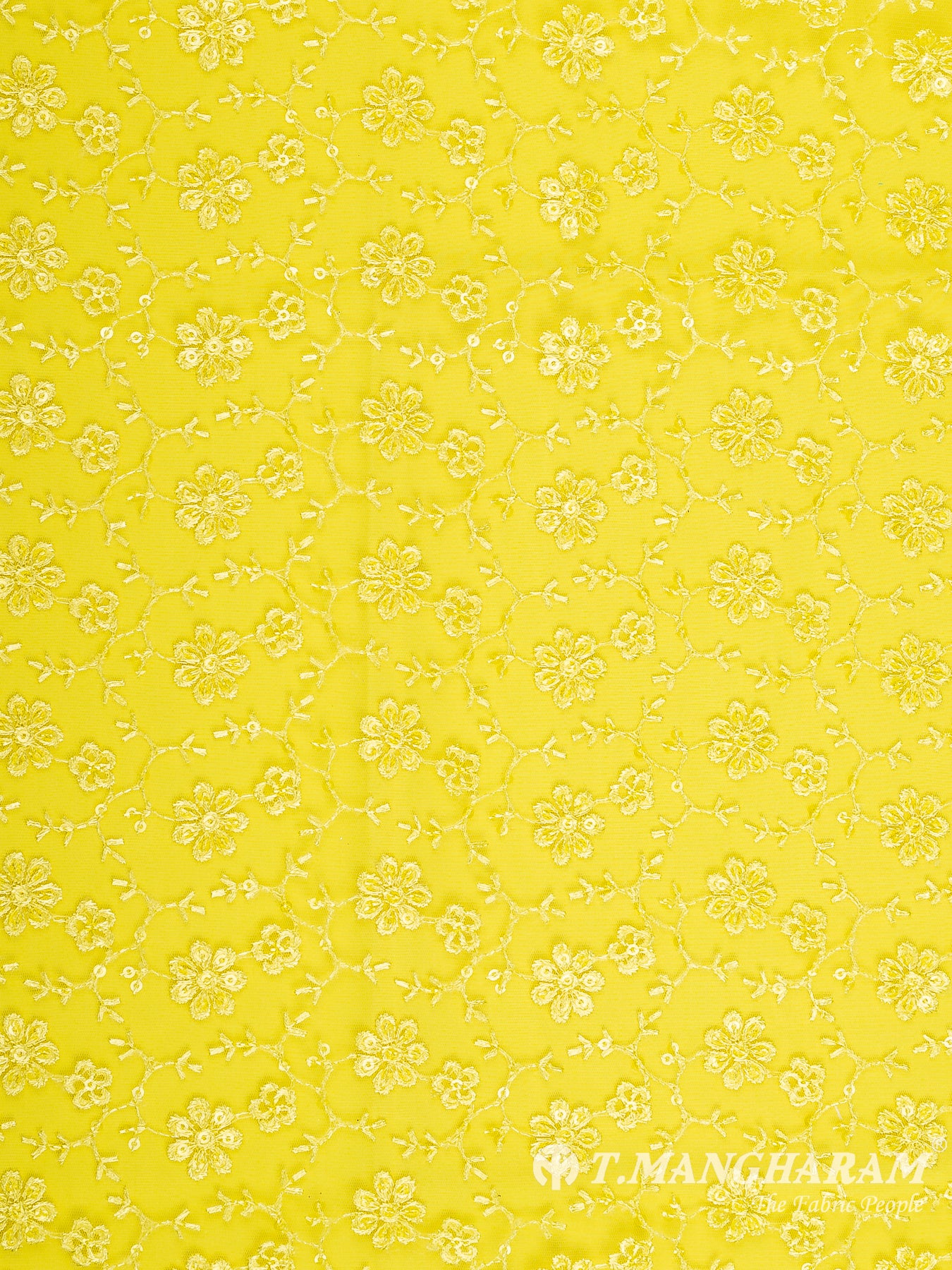 Yellow Fancy Net Fabric - EB9388