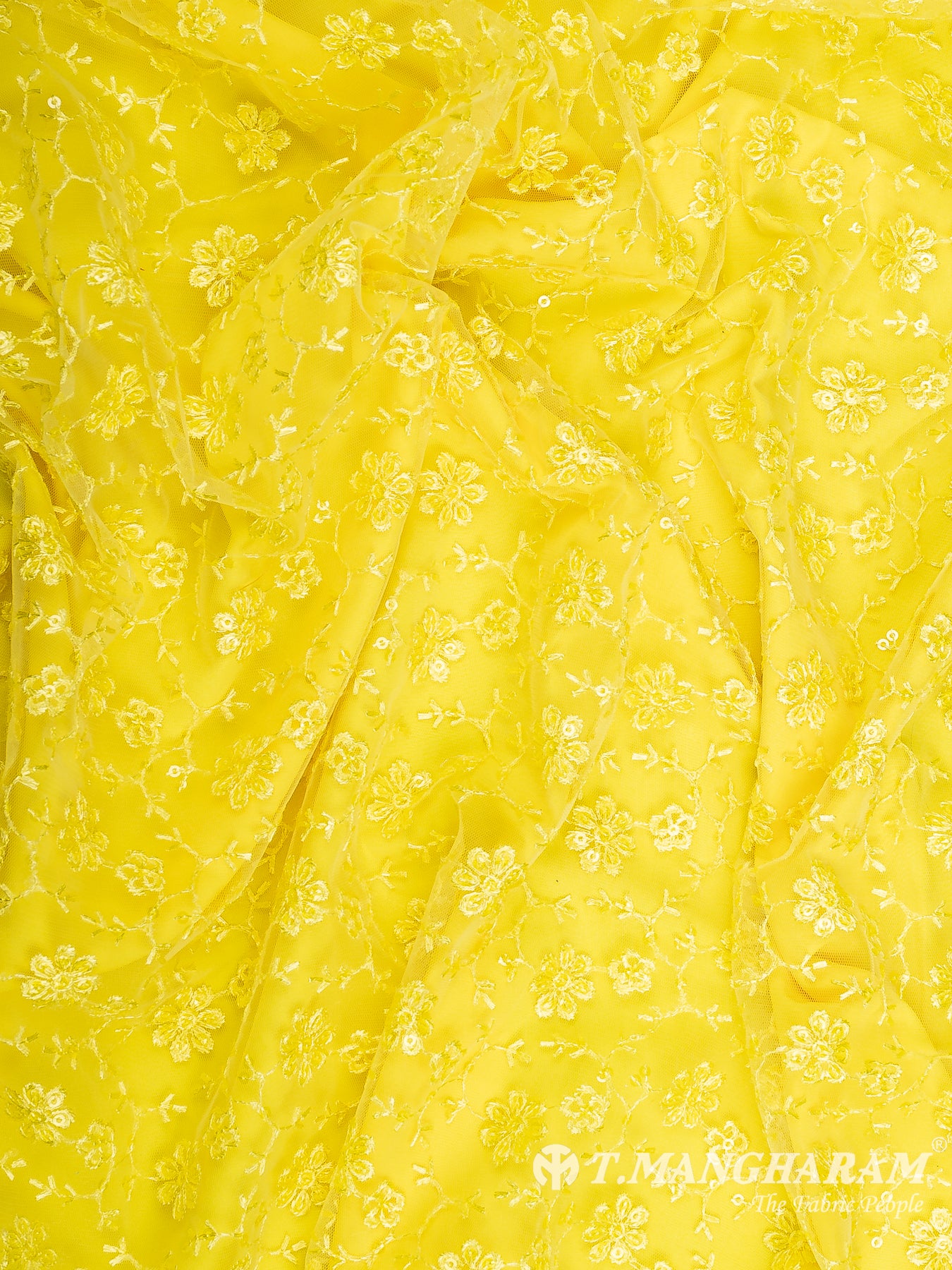 Yellow Fancy Net Fabric - EB9388
