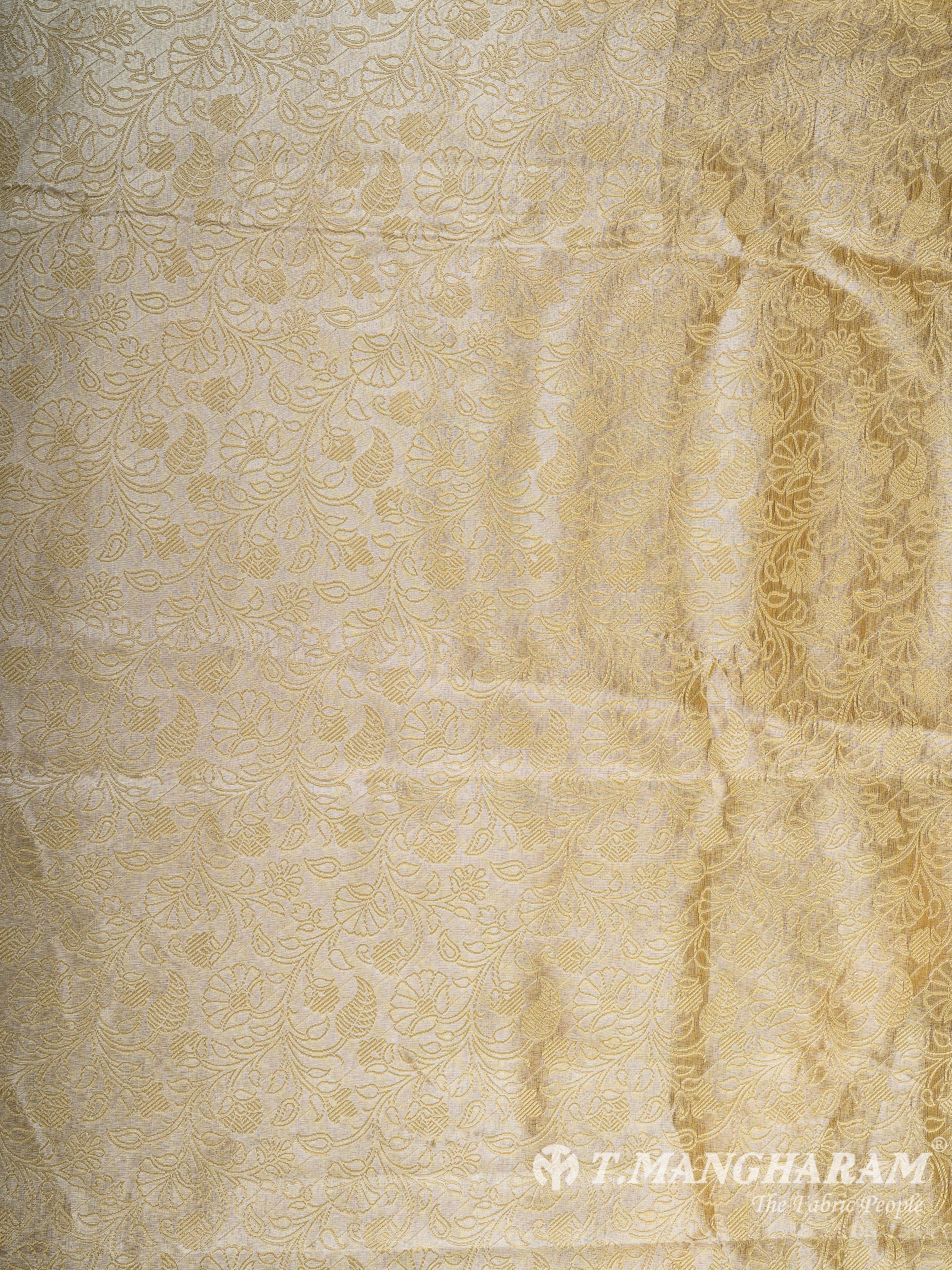 Gold Semi Banaras Fabric - EB9397