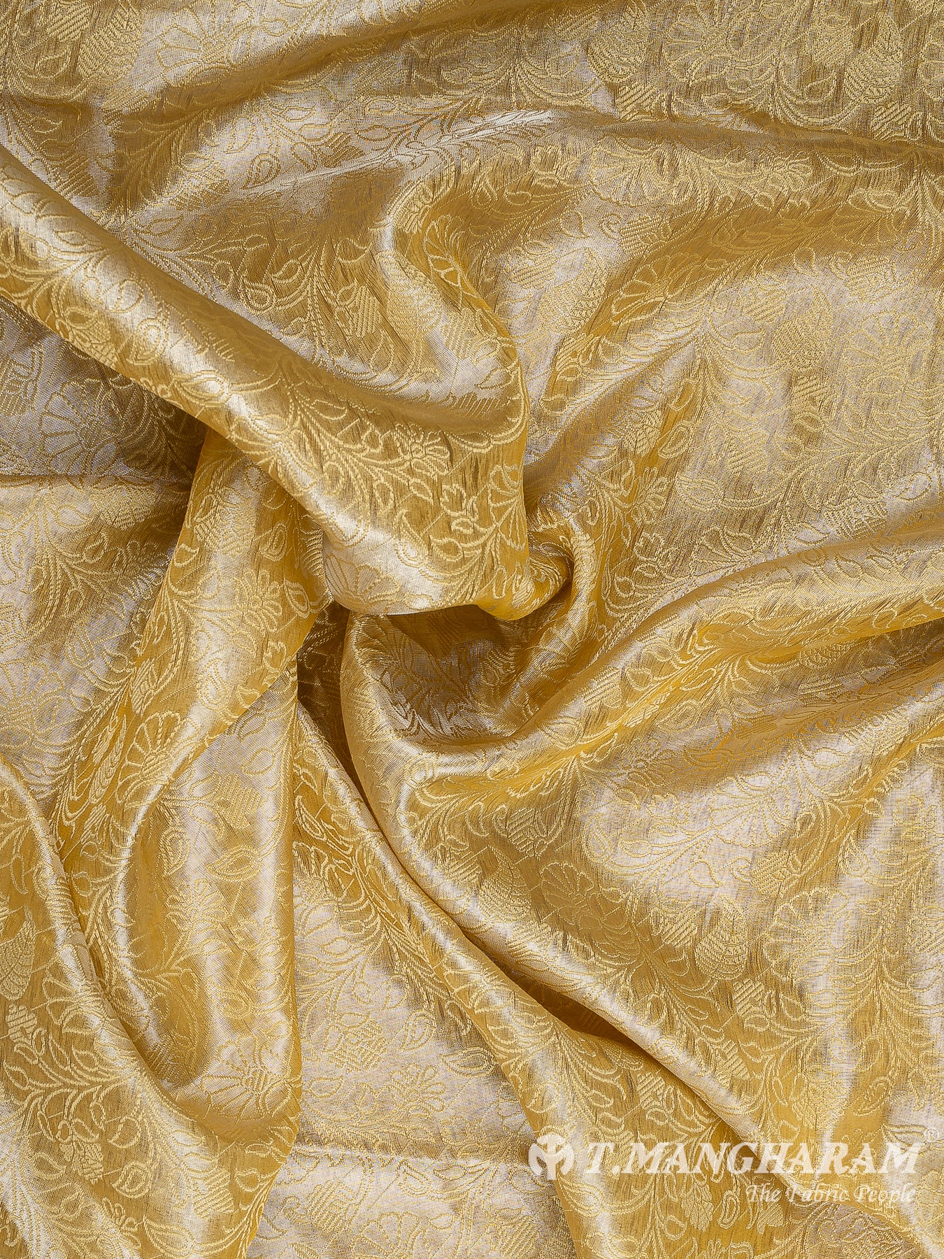 Gold Semi Banaras Fabric - EB9397
