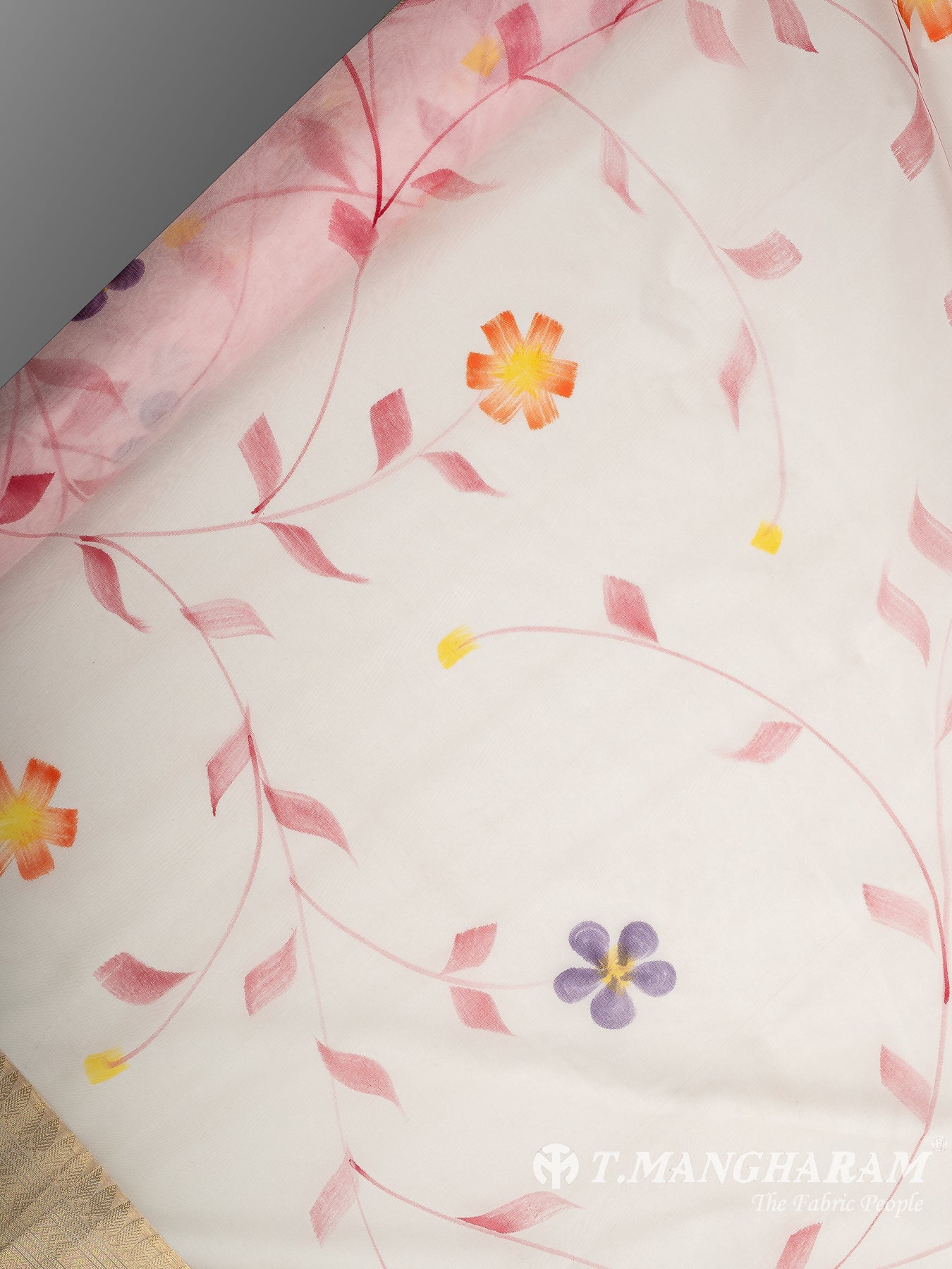 Pink Semi Banaras Fabric - EB9394
