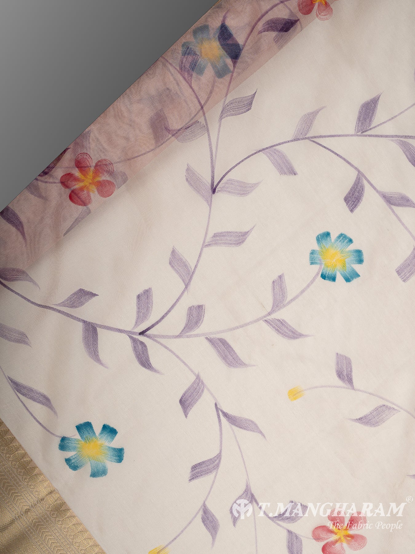 Violet Semi Banaras Fabric - EB9395