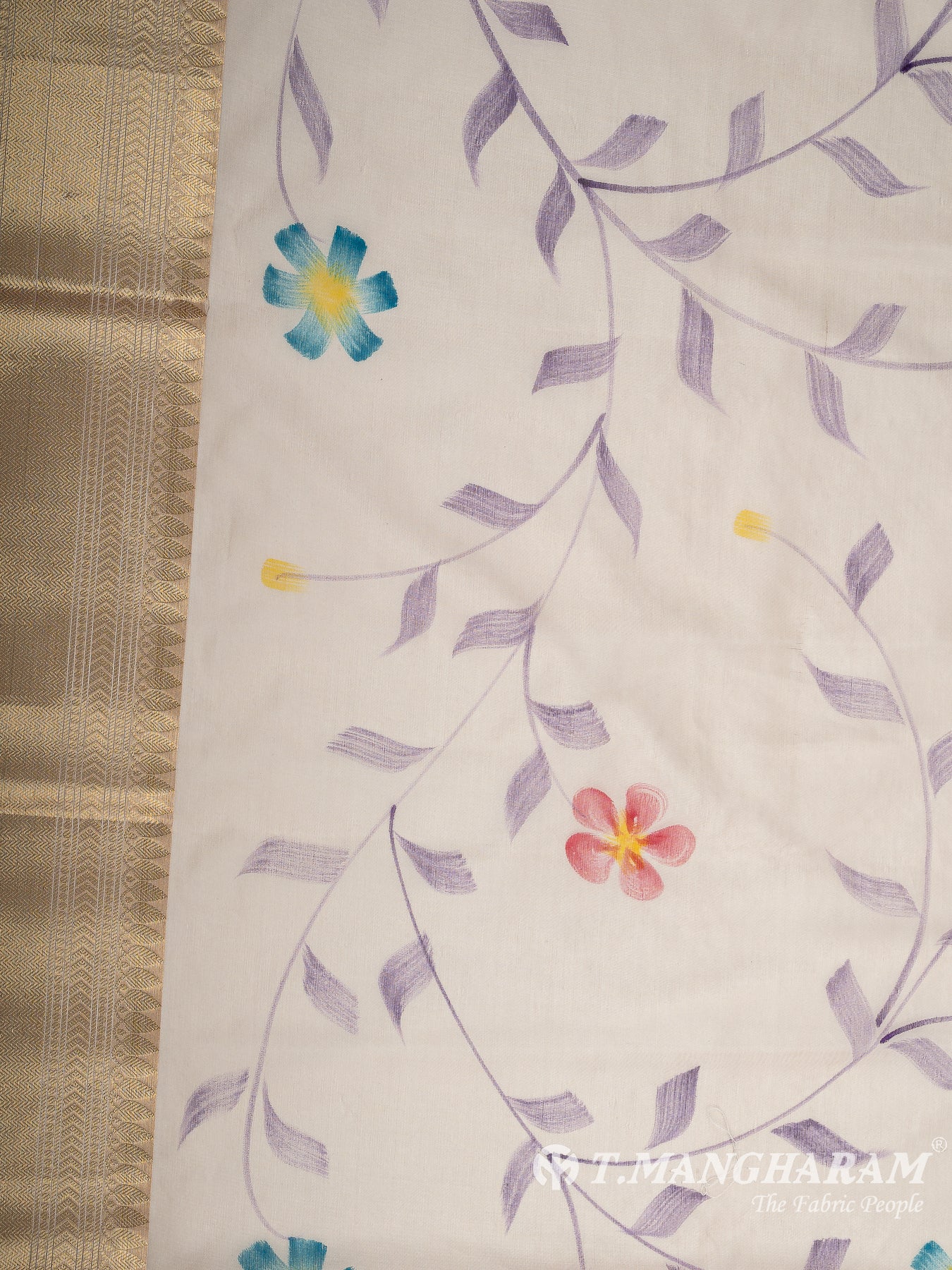 Violet Semi Banaras Fabric - EB9395