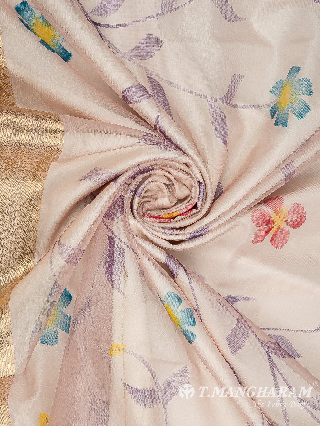 Violet Semi Banaras Fabric - EB9395
