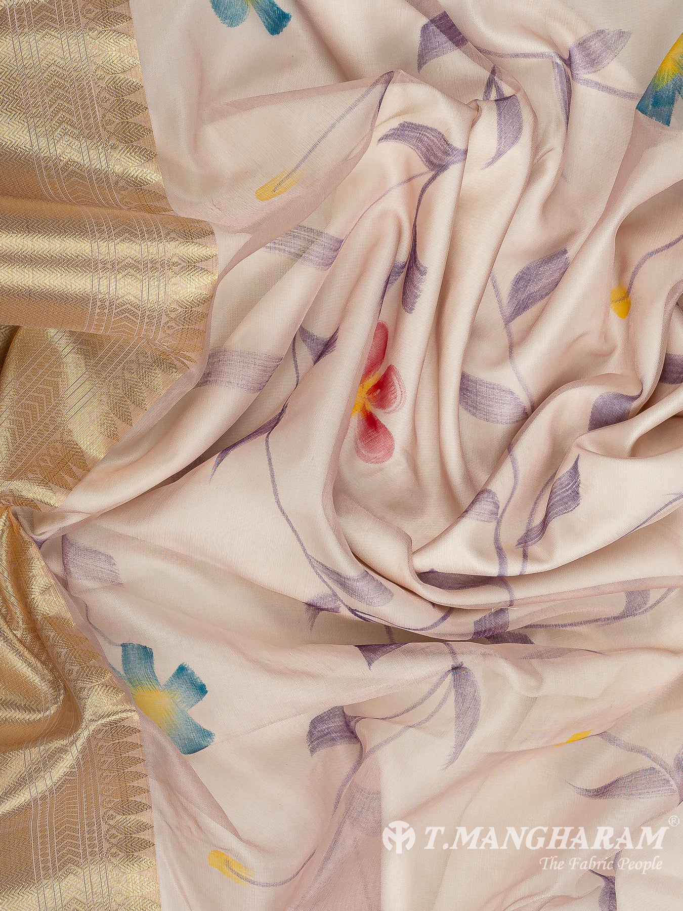 Violet Semi Banaras Fabric - EB9395