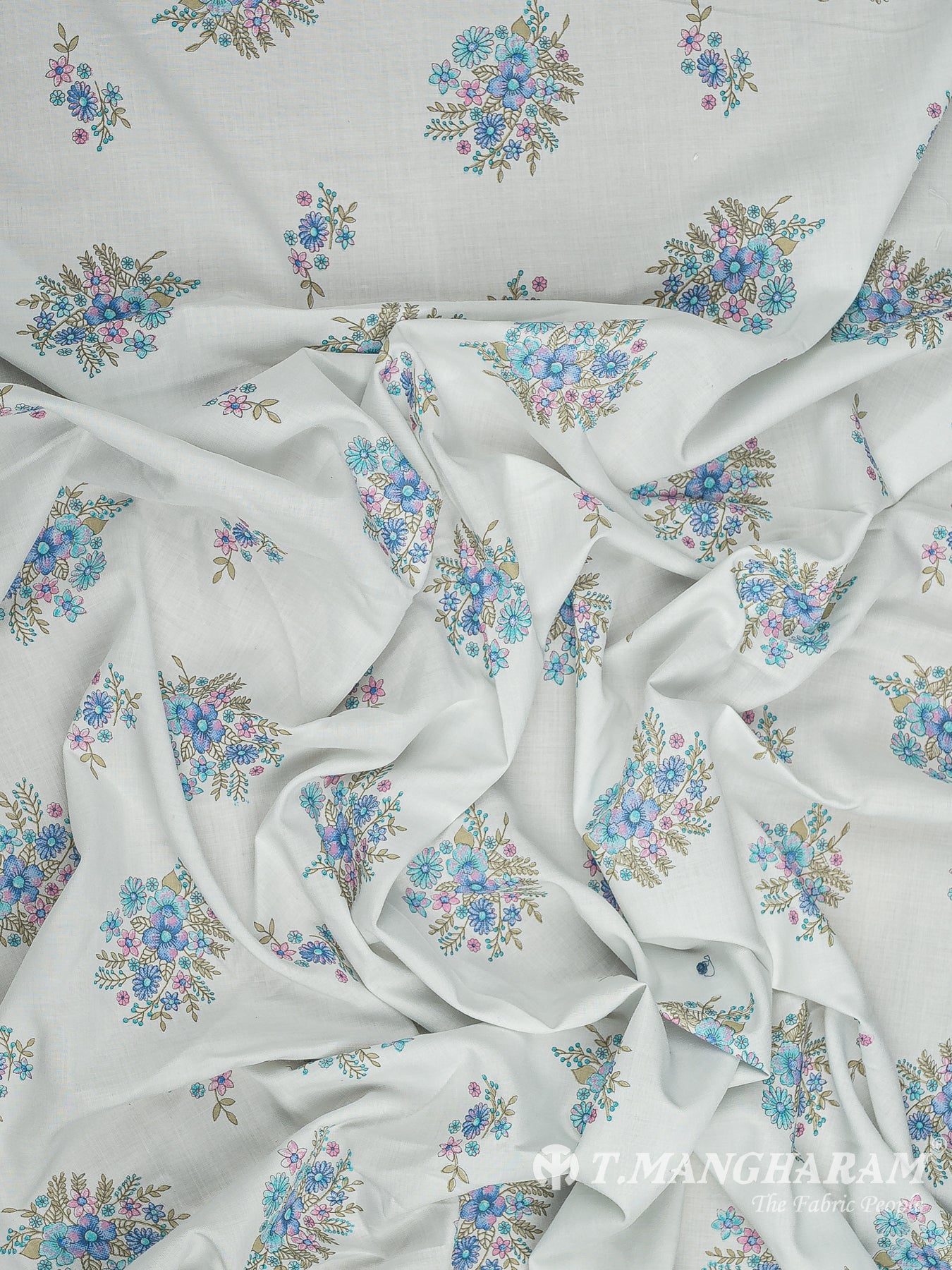 White Bizzy Lizzy Cotton Fabric - EB9369
