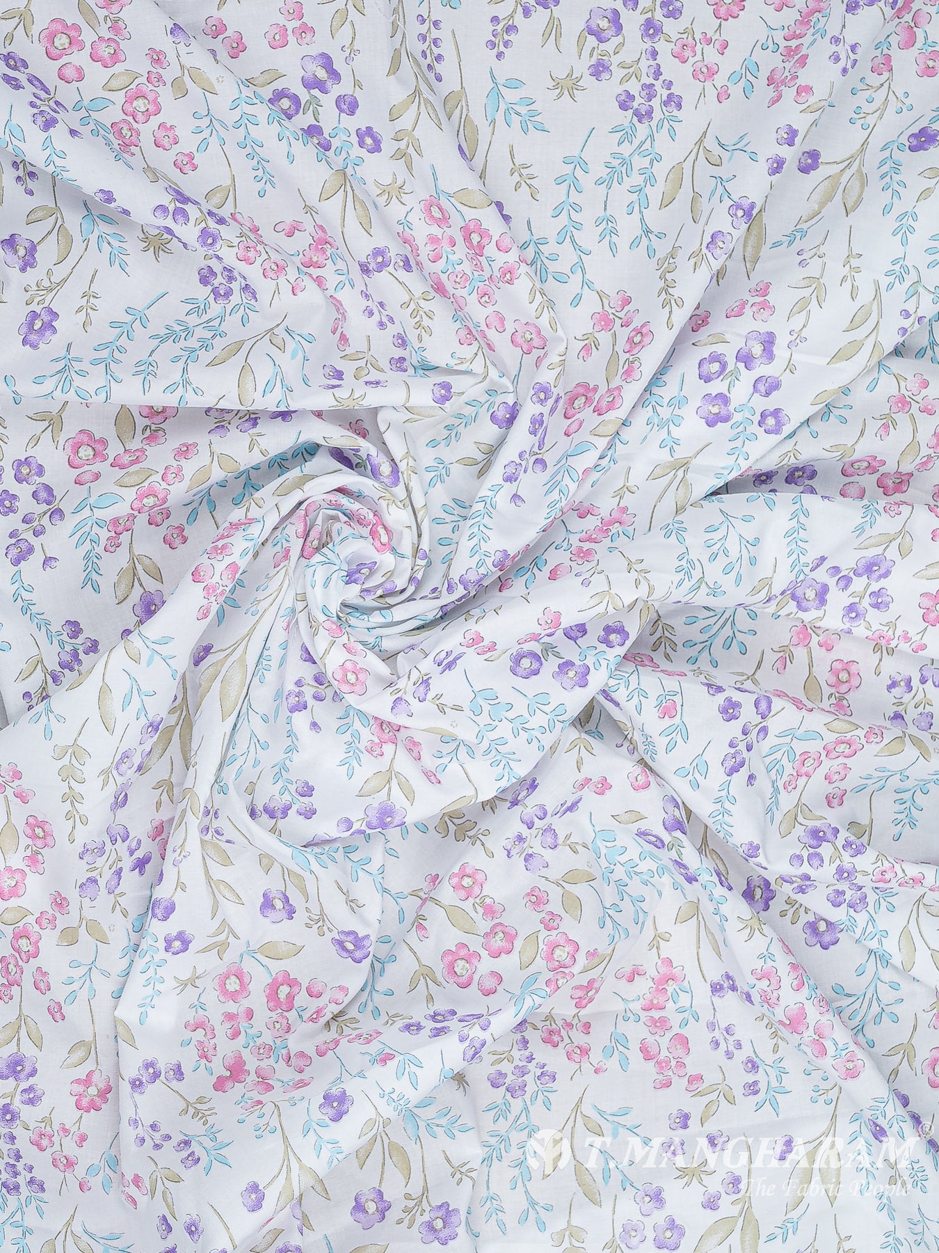 White Bizzy Lizzy Cotton Fabric - EB9361