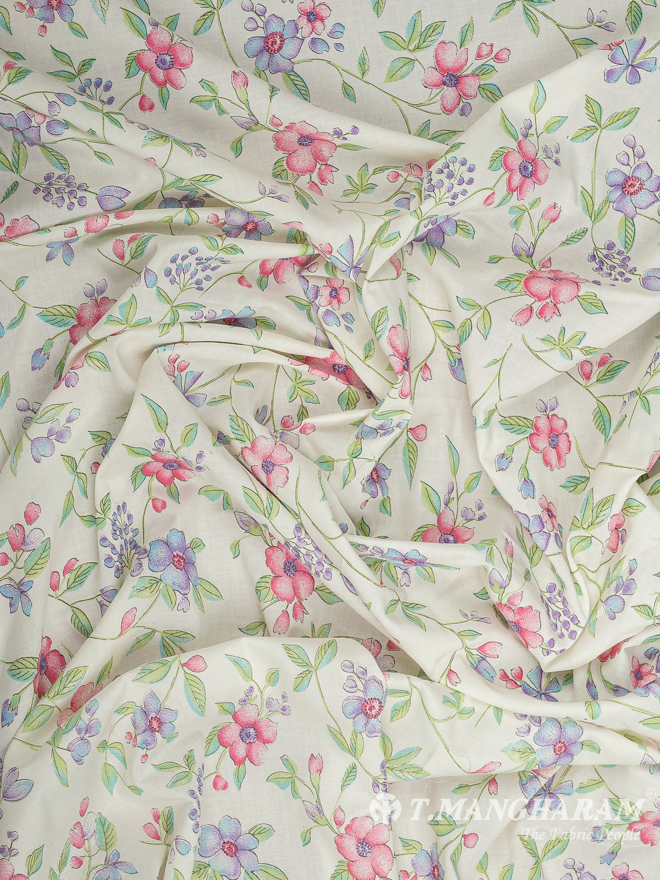 Cream Bizzy Lizzy Cotton Fabric - EB9366