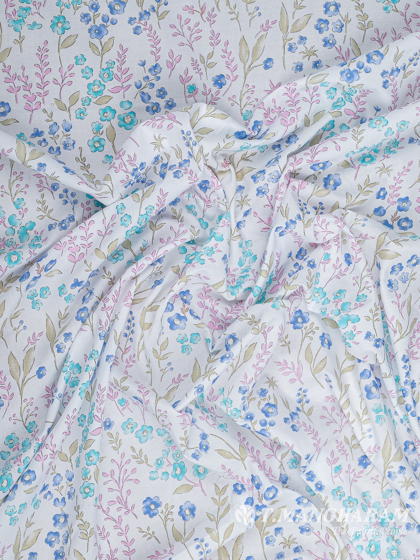 White Bizzy Lizzy Cotton Fabric - EB9364