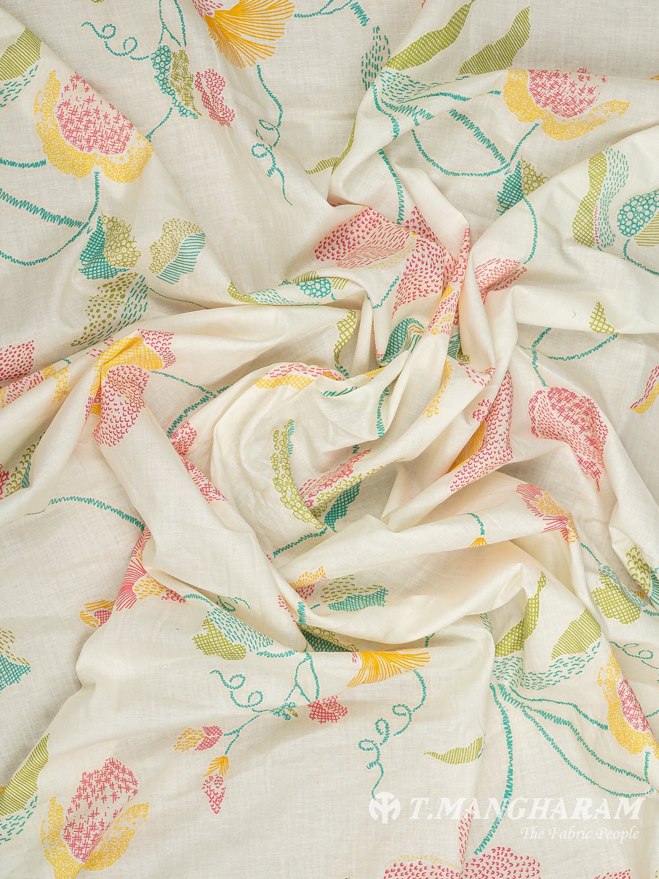 Cream Cotton Fabric - EB9405