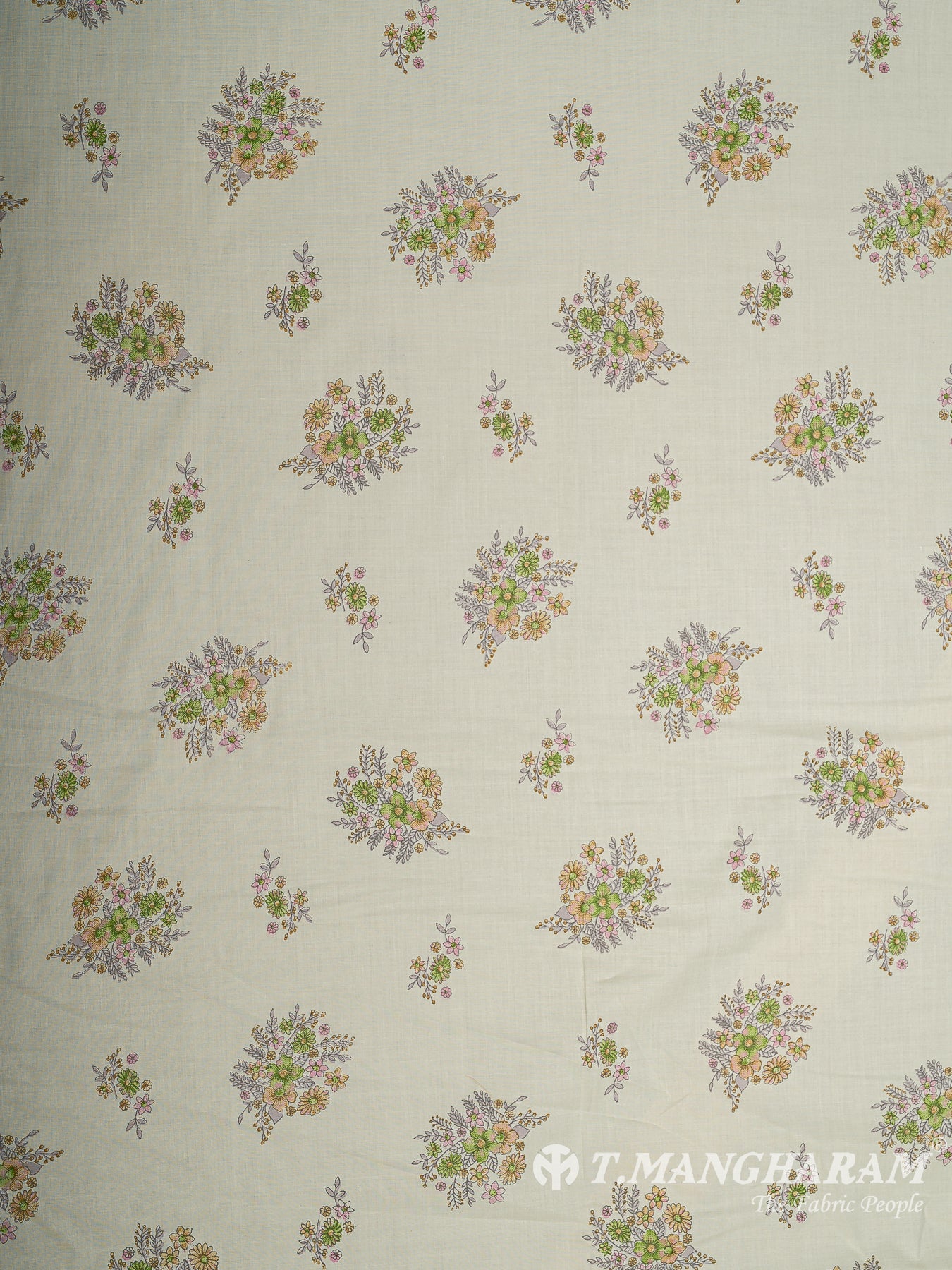 Cream Bizzy Lizzy Cotton Fabric - EB9368