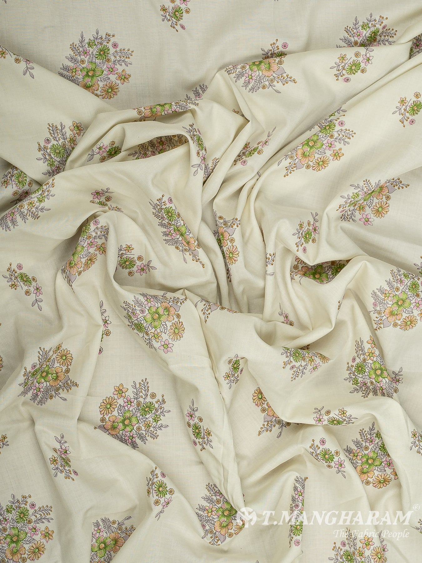 Cream Bizzy Lizzy Cotton Fabric - EB9368