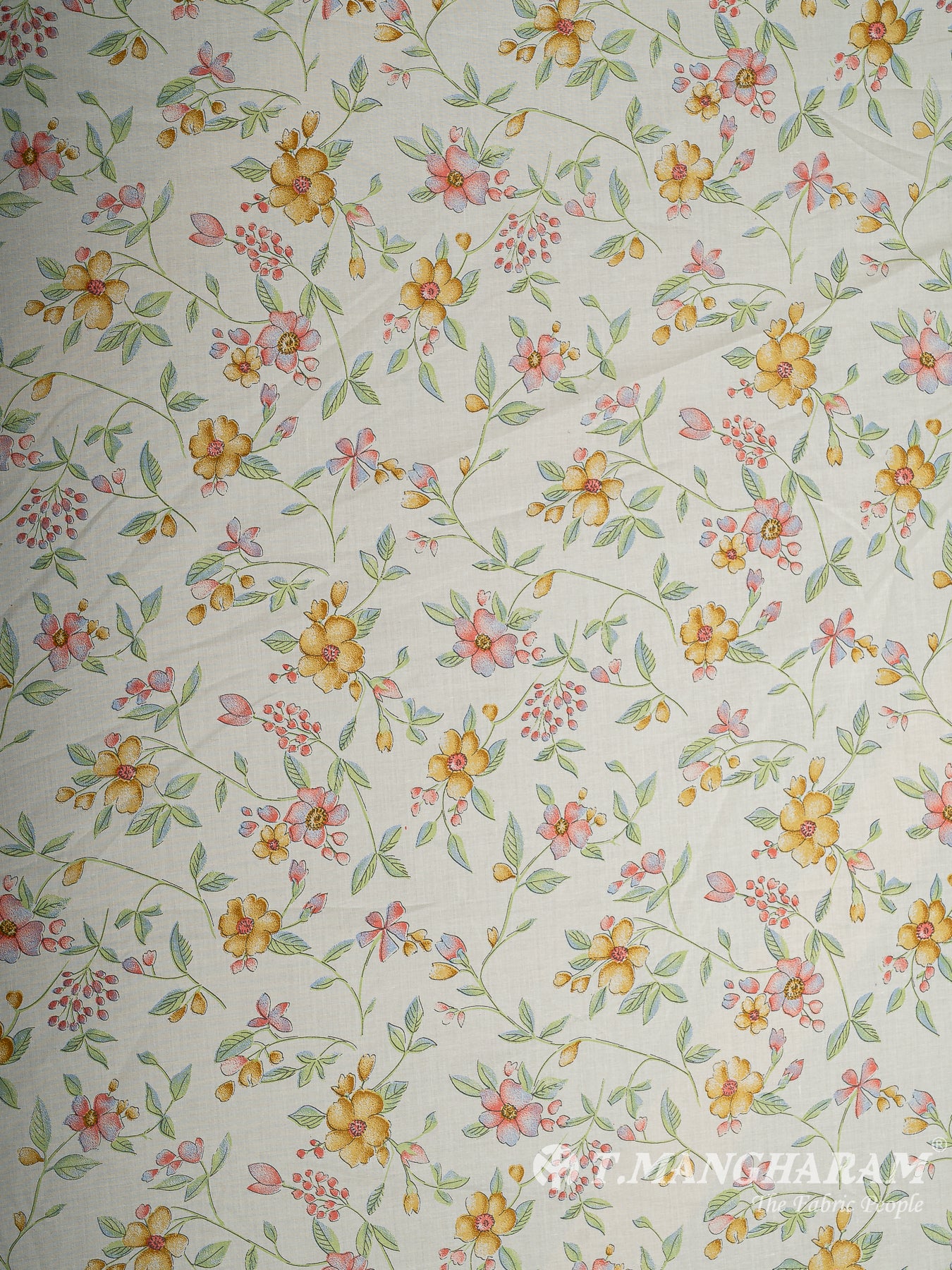 Cream Bizzy Lizzy Cotton Fabric - EB9367