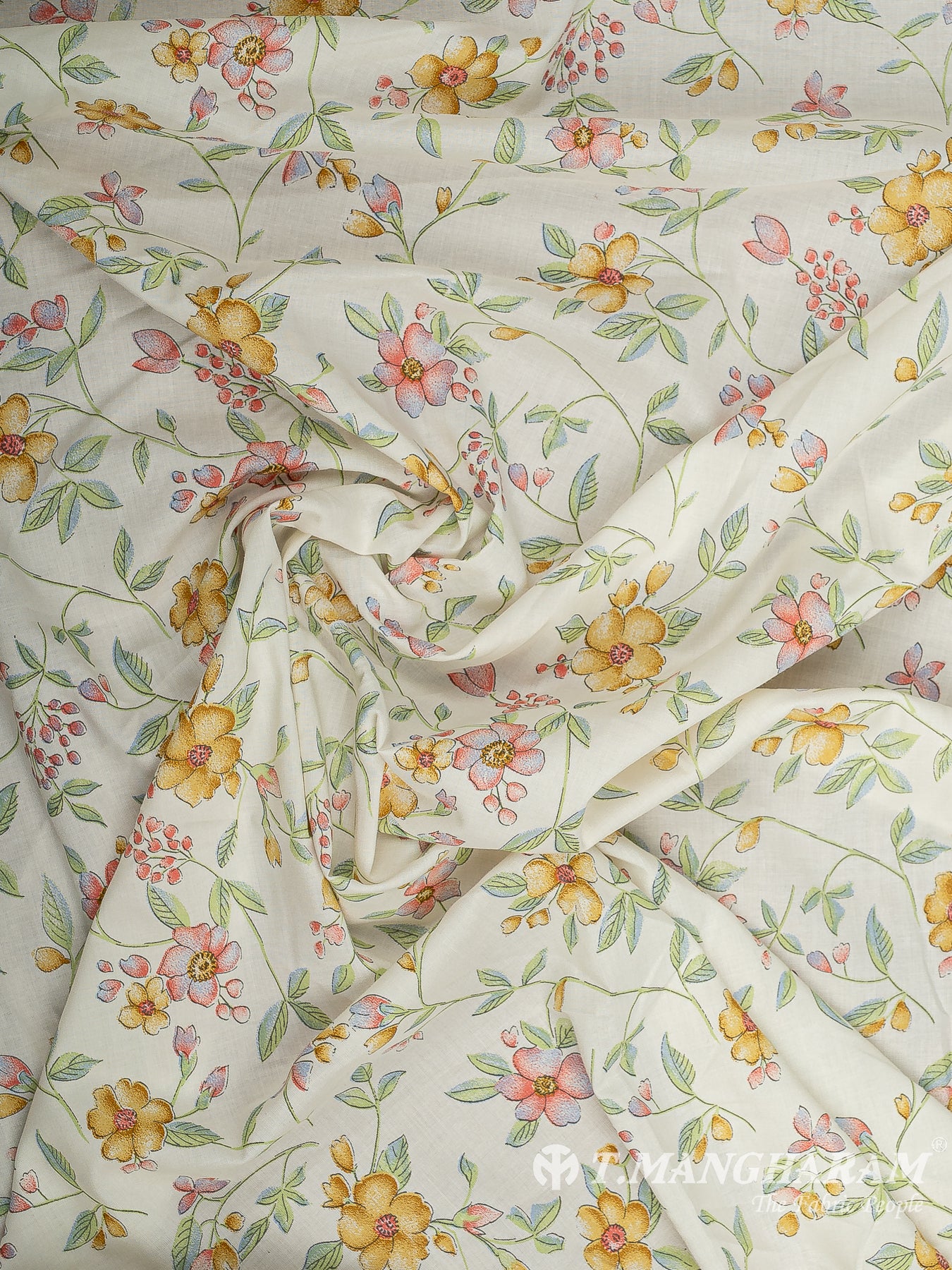 Cream Bizzy Lizzy Cotton Fabric - EB9367