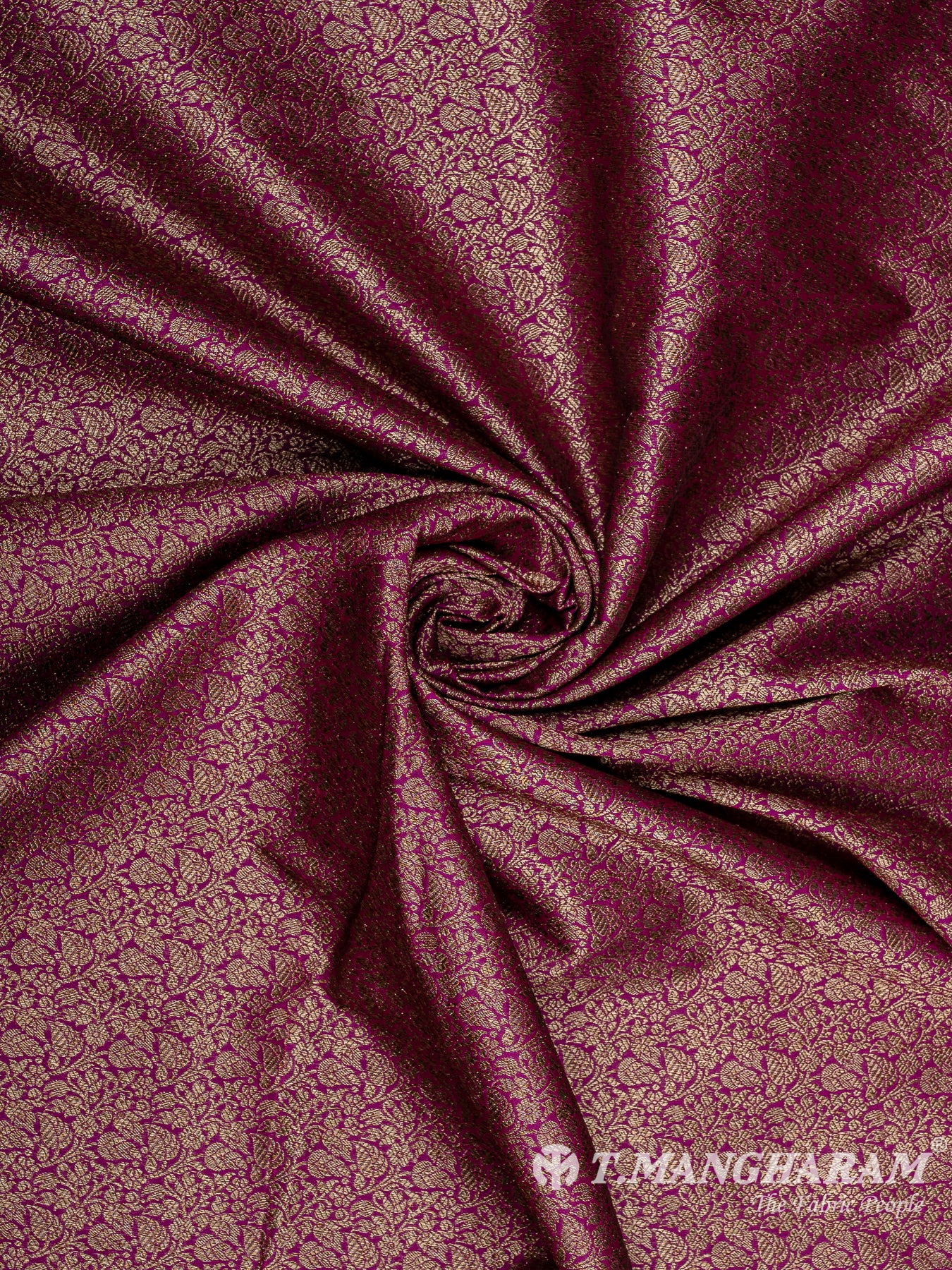Purple Semi Banaras Fabric - EC12455
