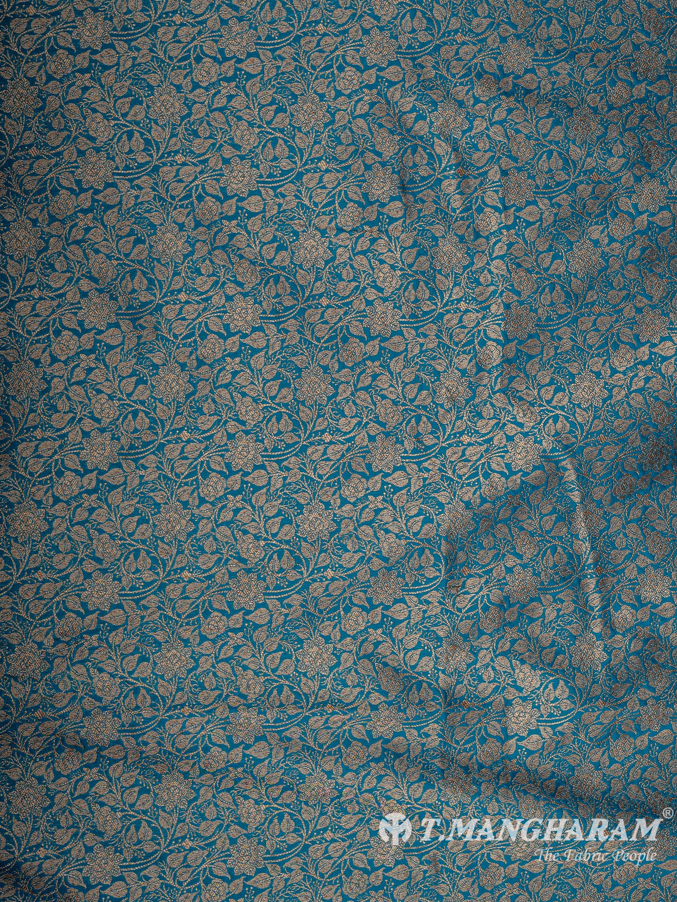 Blue Semi Banaras Fabric - EC12454