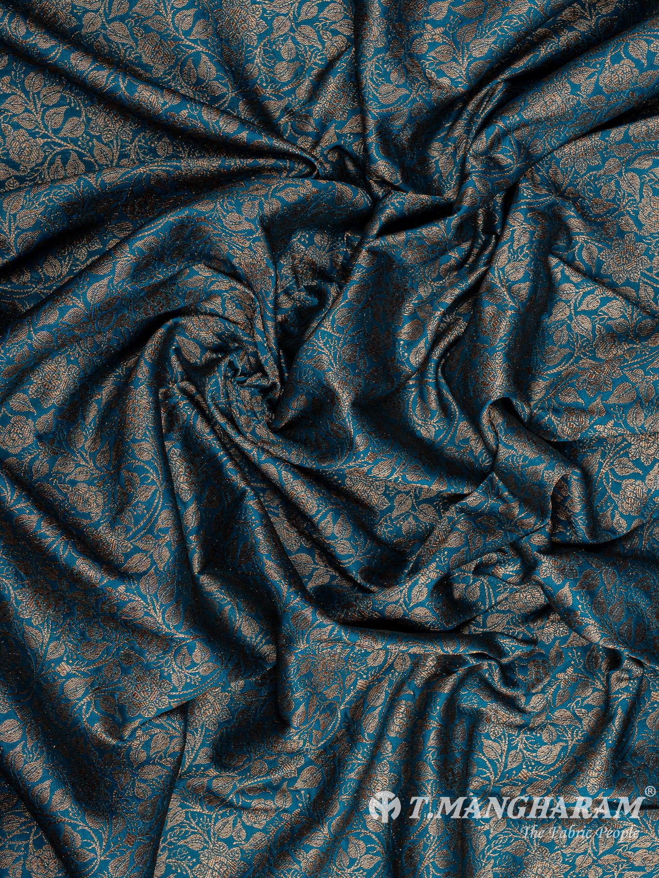 Blue Semi Banaras Fabric - EC12454