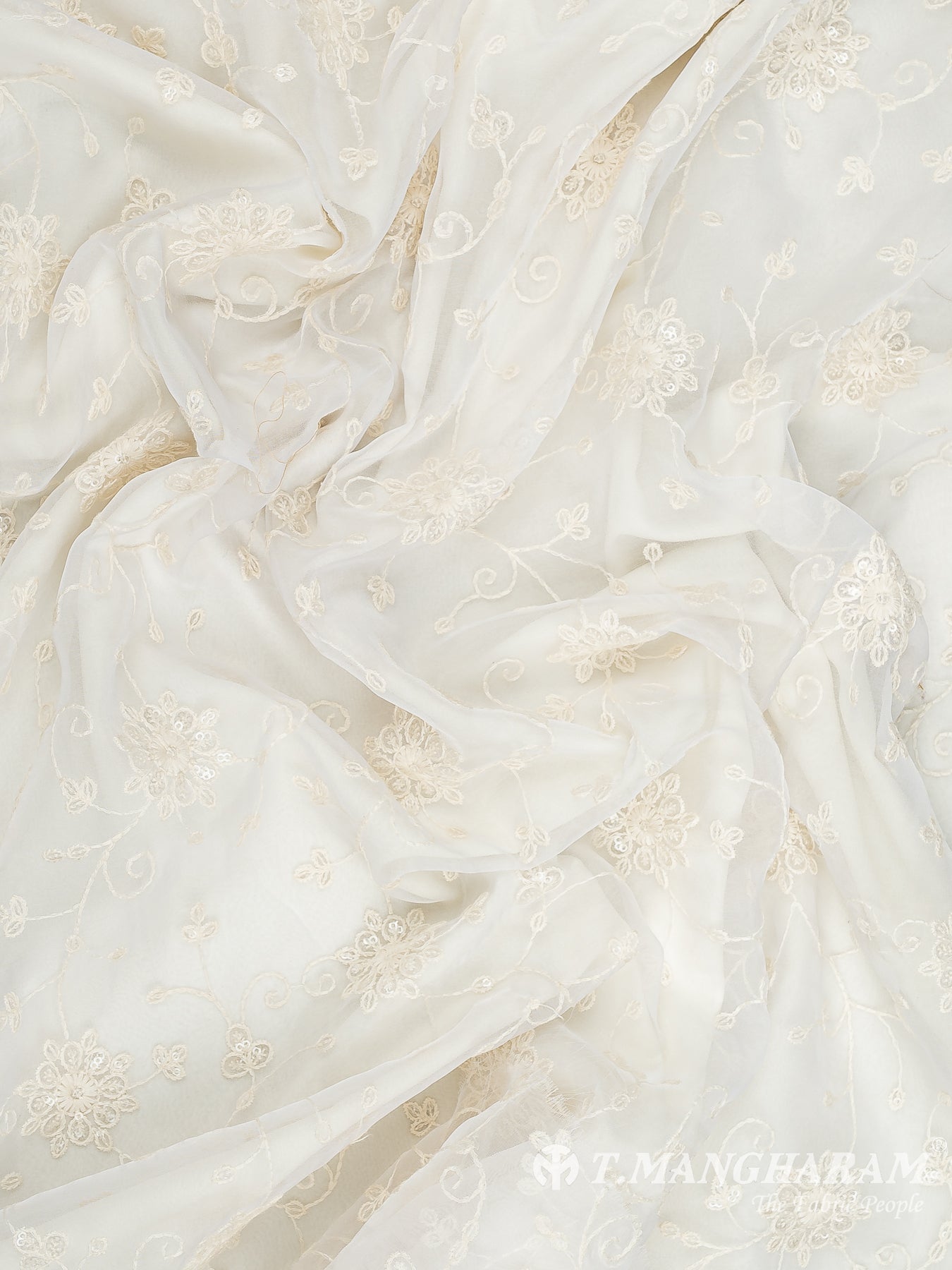White Organza Fabric - EC12184