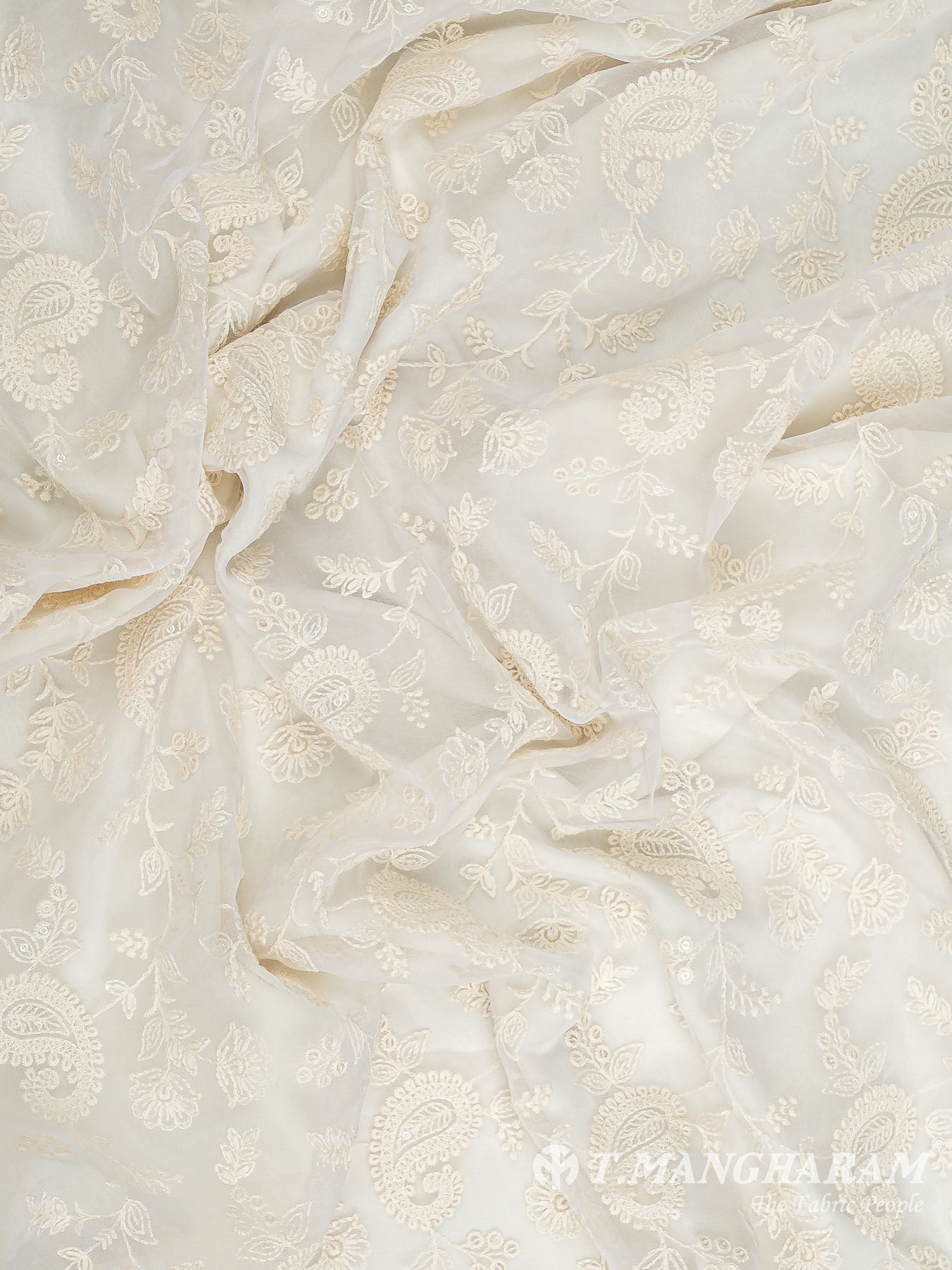 White Organza Fabric - EC12185