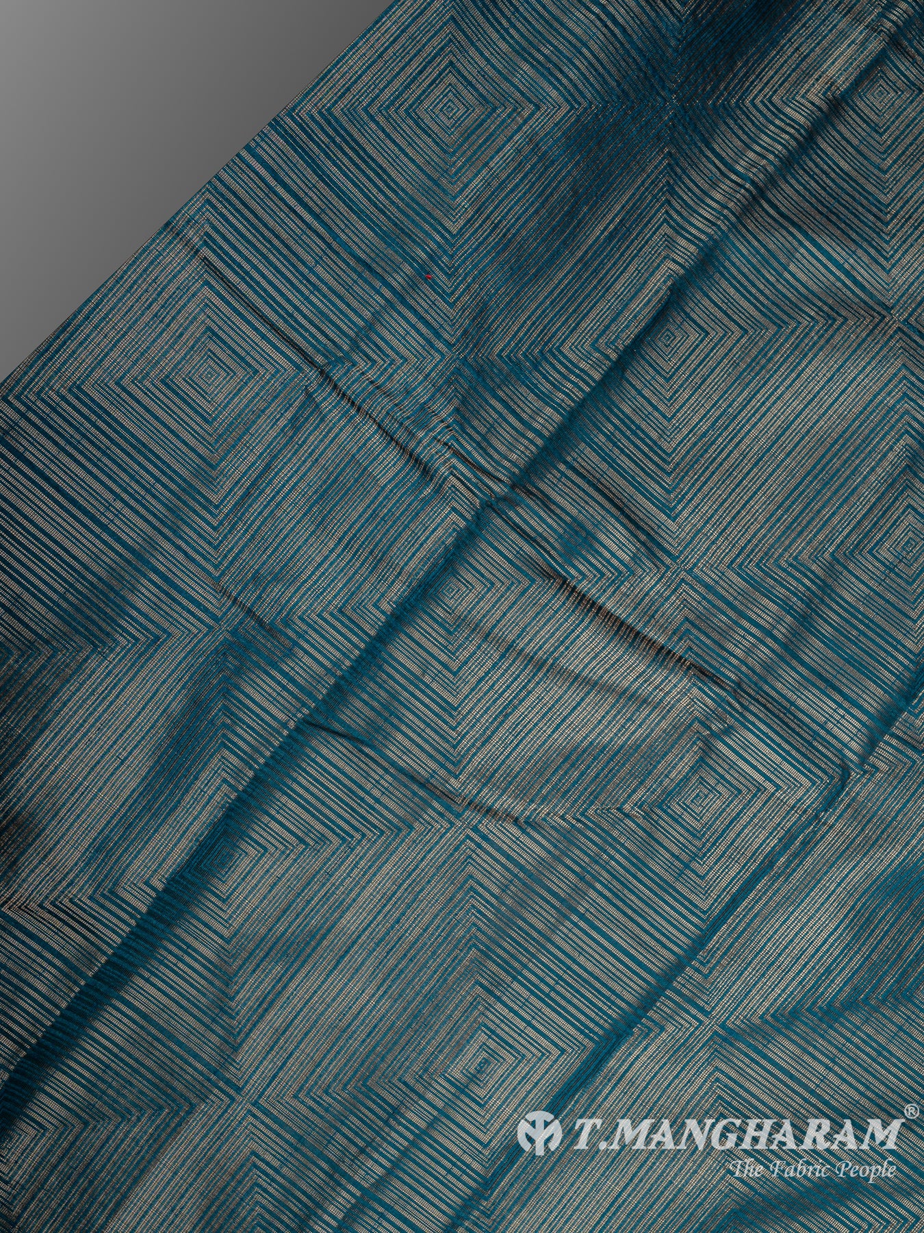 Blue Semi Banaras Fabric - EC12308