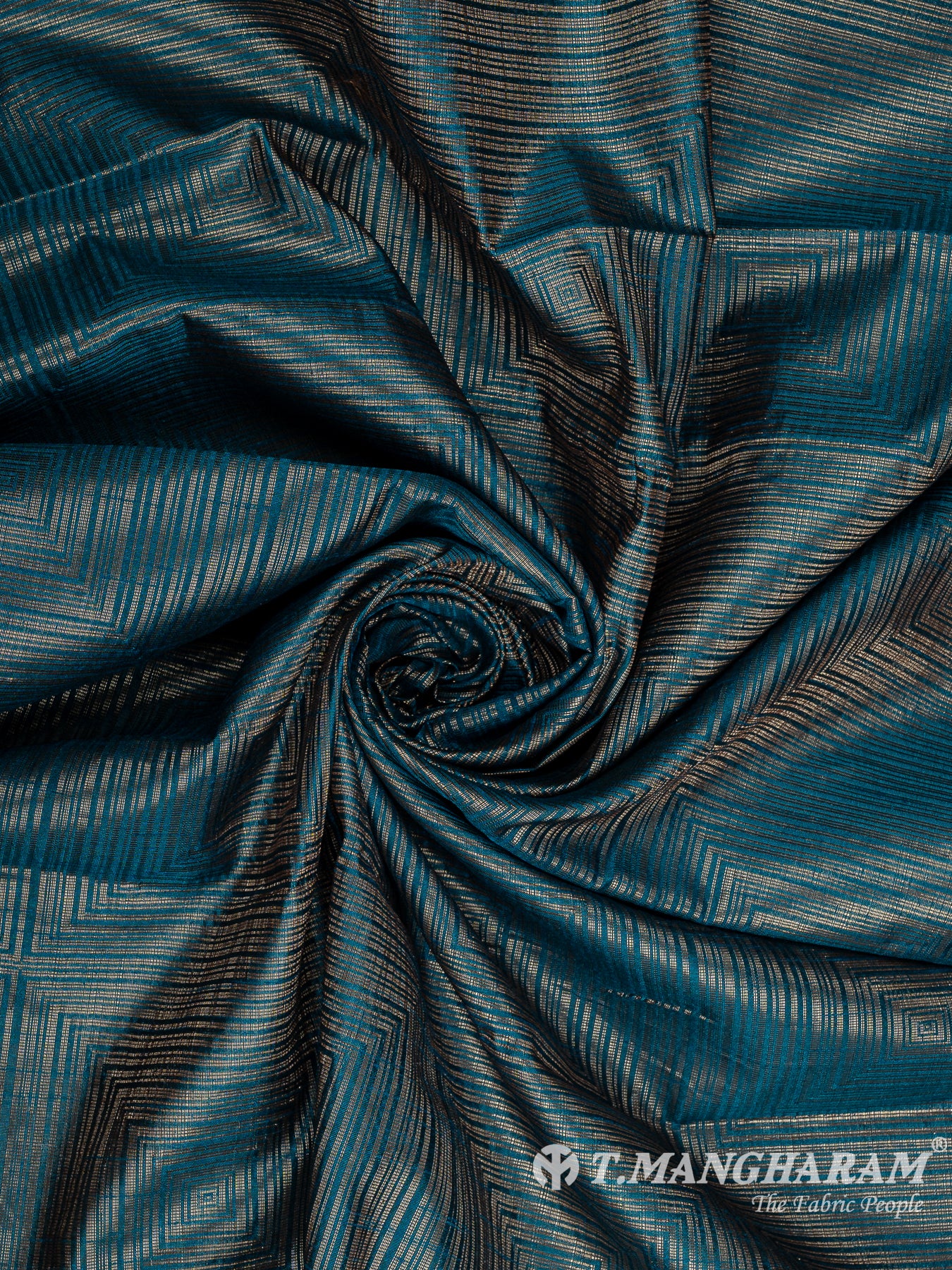 Blue Semi Banaras Fabric - EC12308