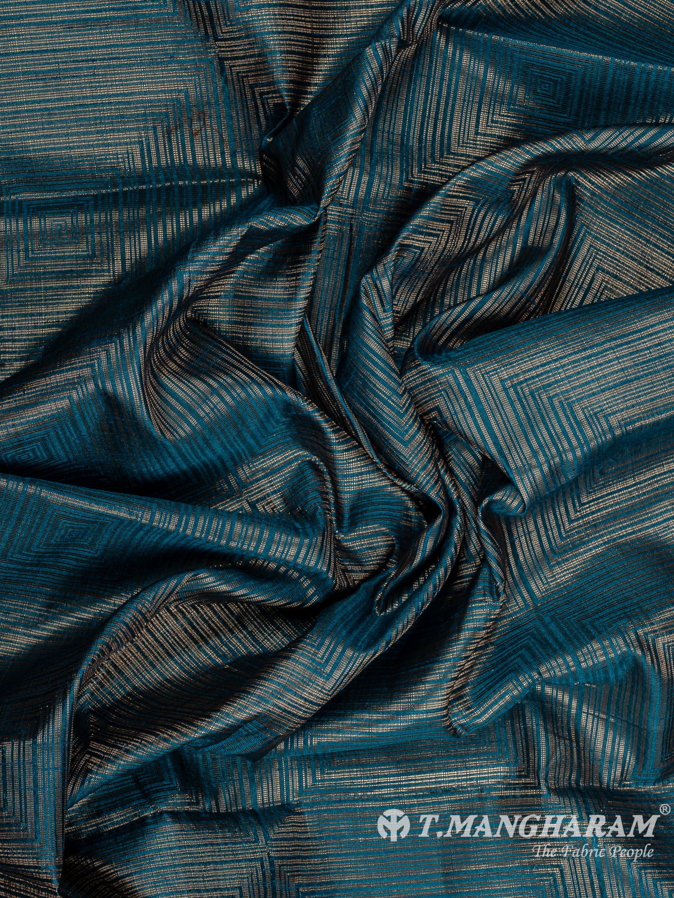 Blue Semi Banaras Fabric - EC12308