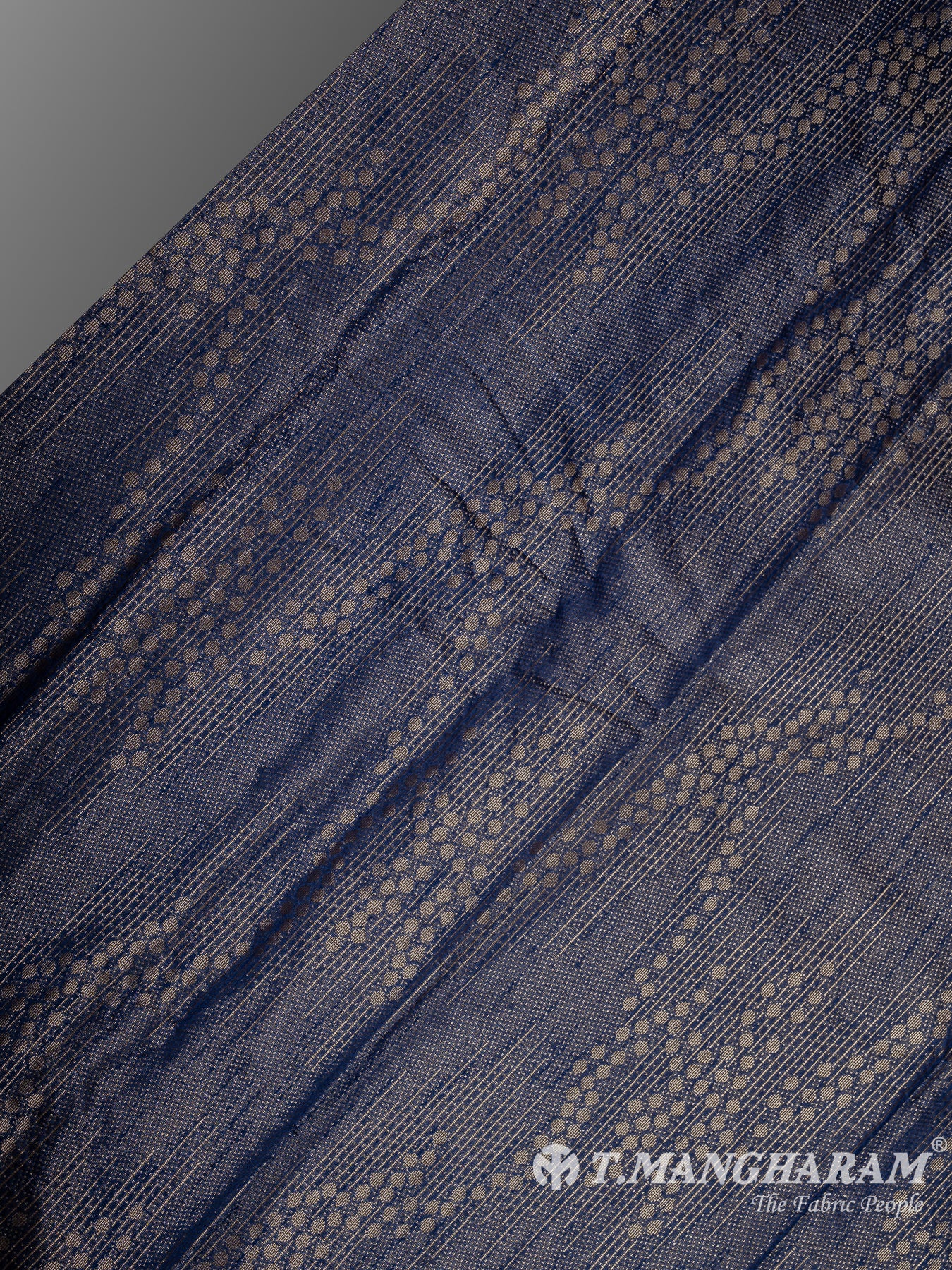 Blue Semi Banaras Fabric - EC12310