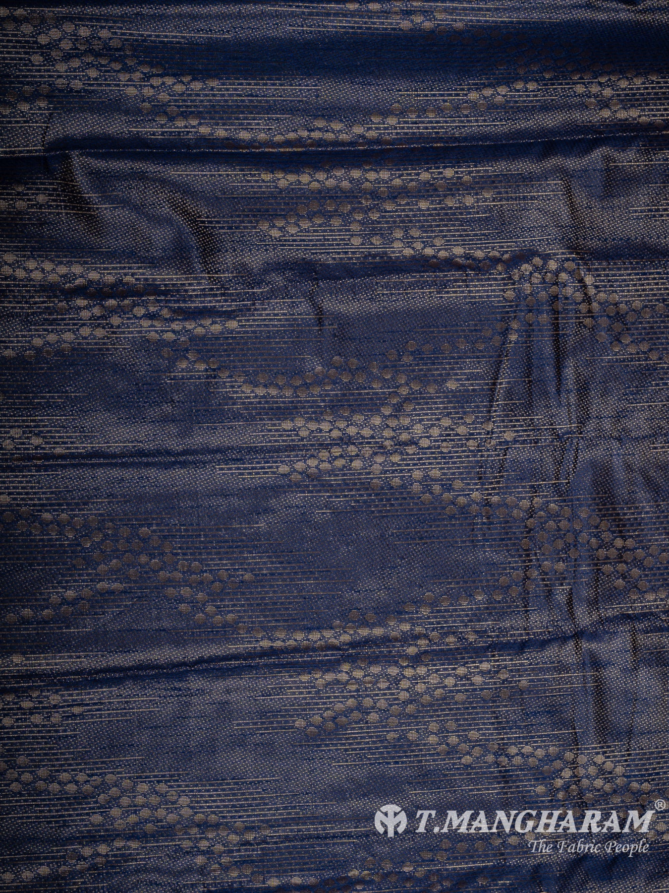 Blue Semi Banaras Fabric - EC12310