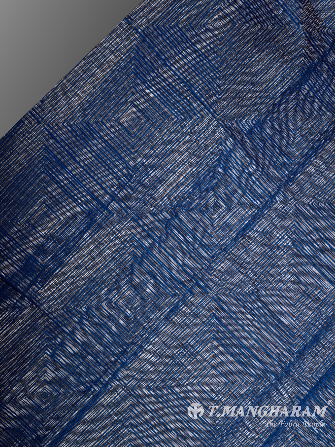 Blue Semi Banaras Fabric - EC12314