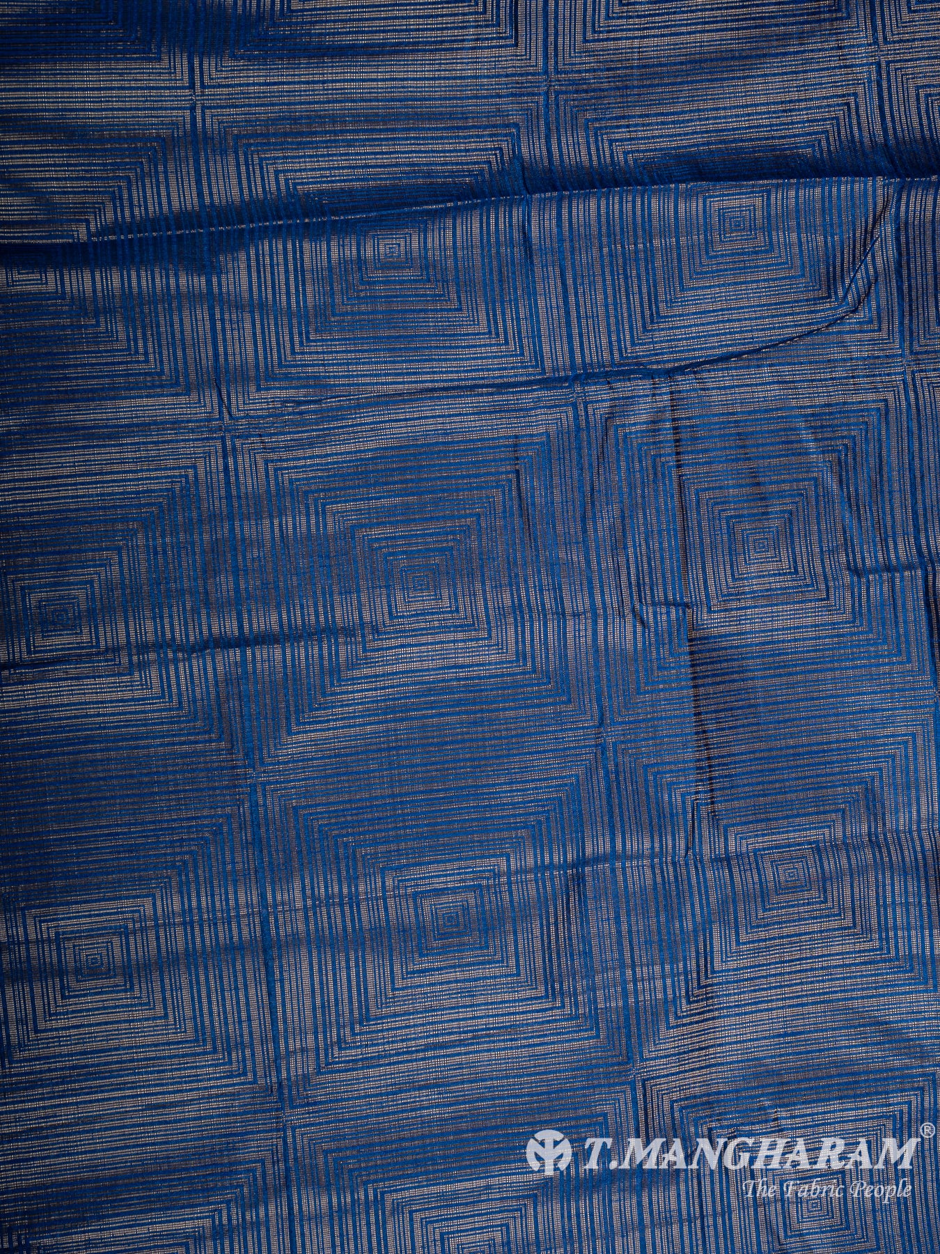 Blue Semi Banaras Fabric - EC12314