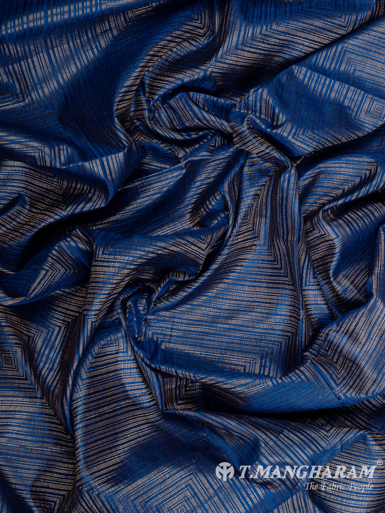 Blue Semi Banaras Fabric - EC12314