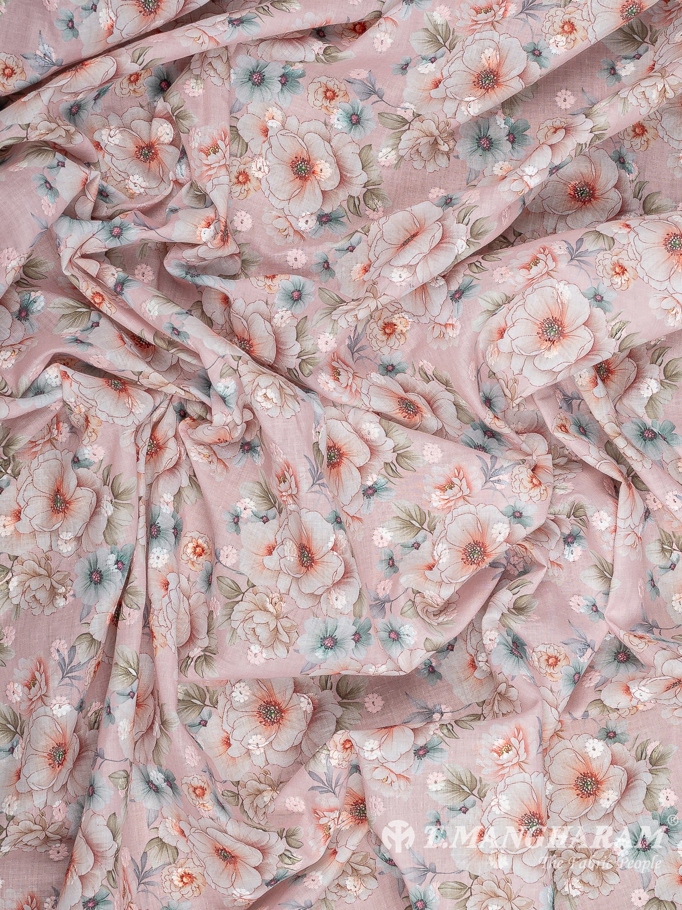 Pink Cotton Embroidery Fabric - EB9257