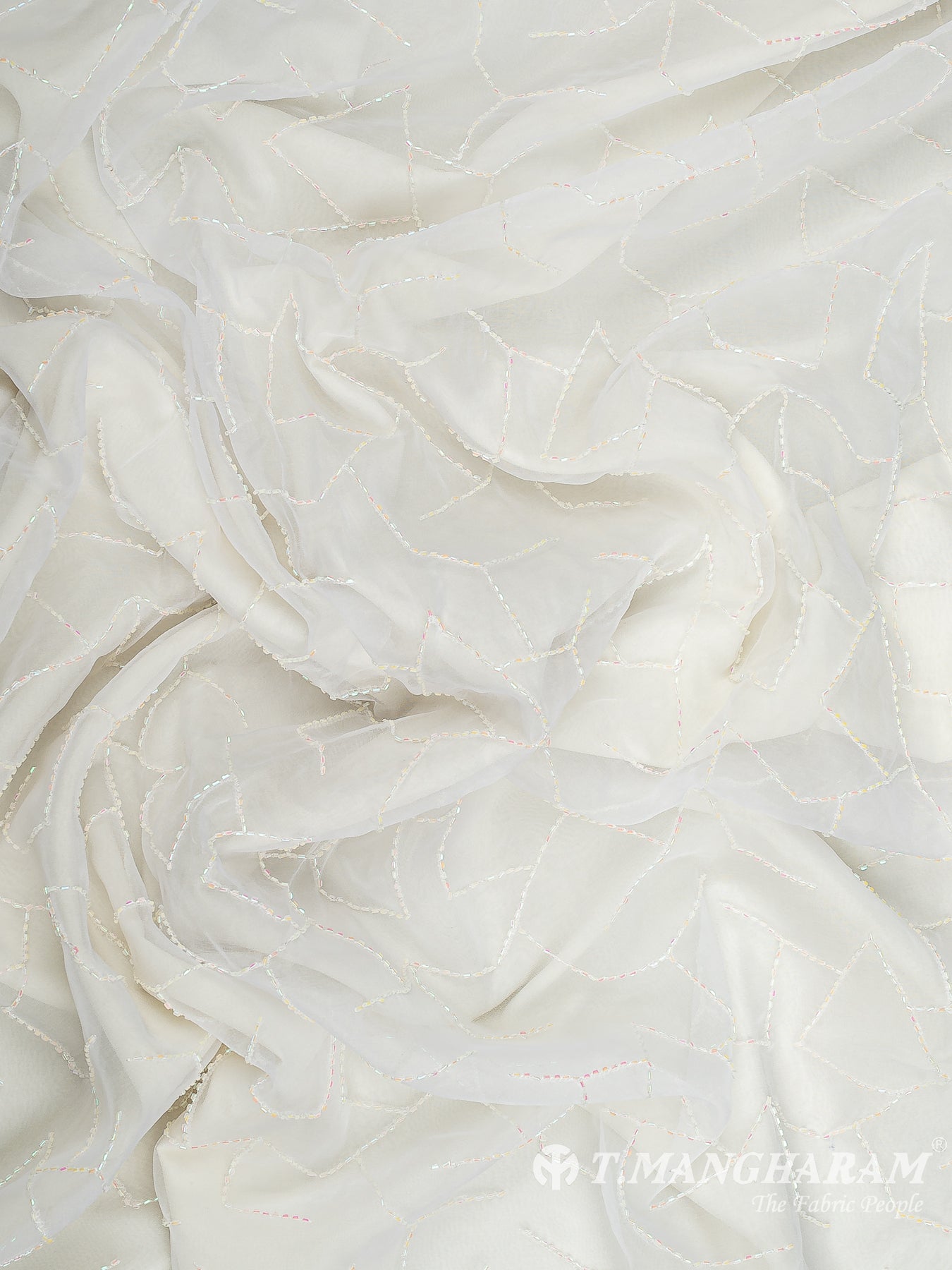 White Organza Fabric - EC12011