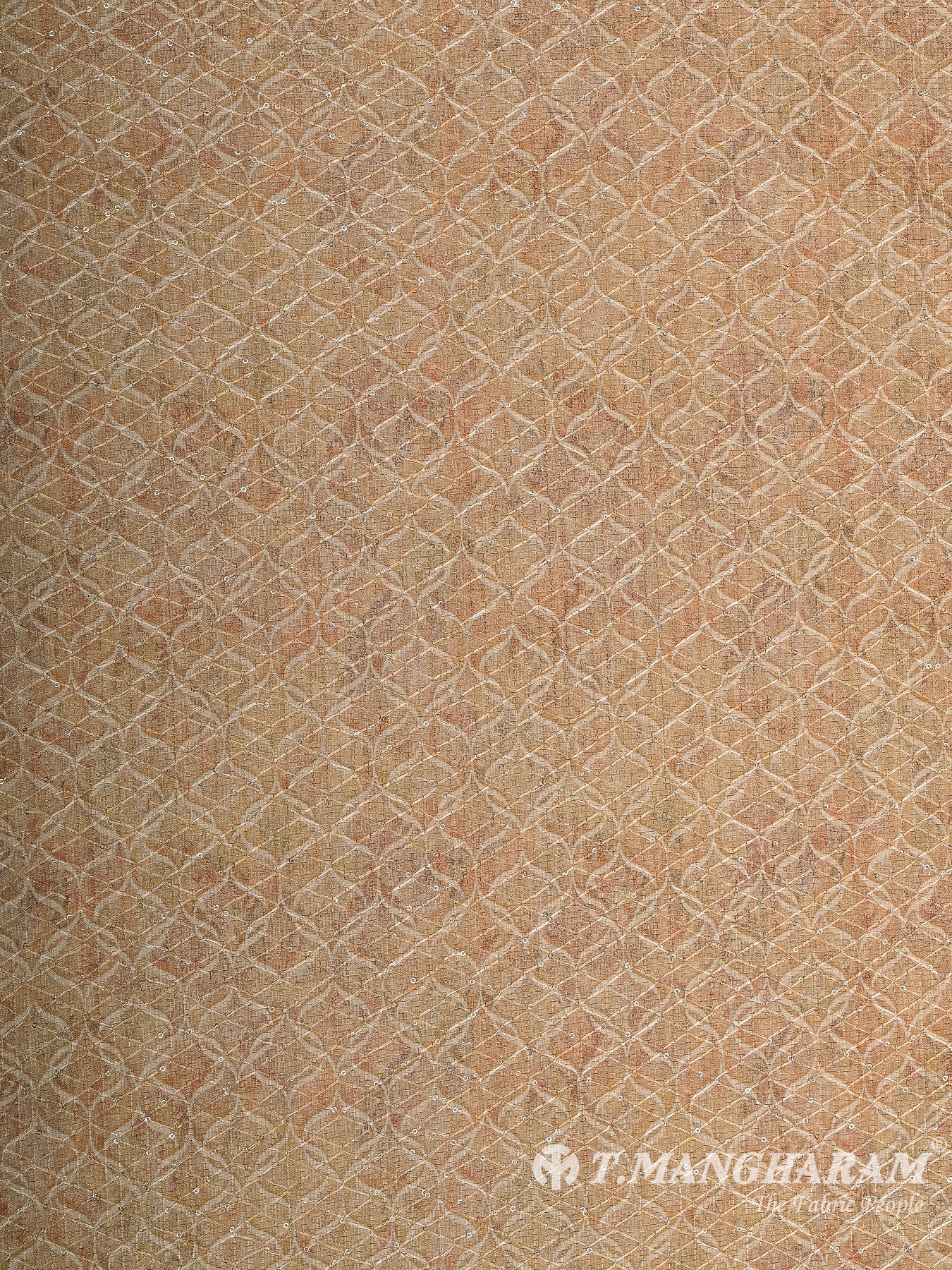 Cream Semi Tussar Silk Fabric - EB9554