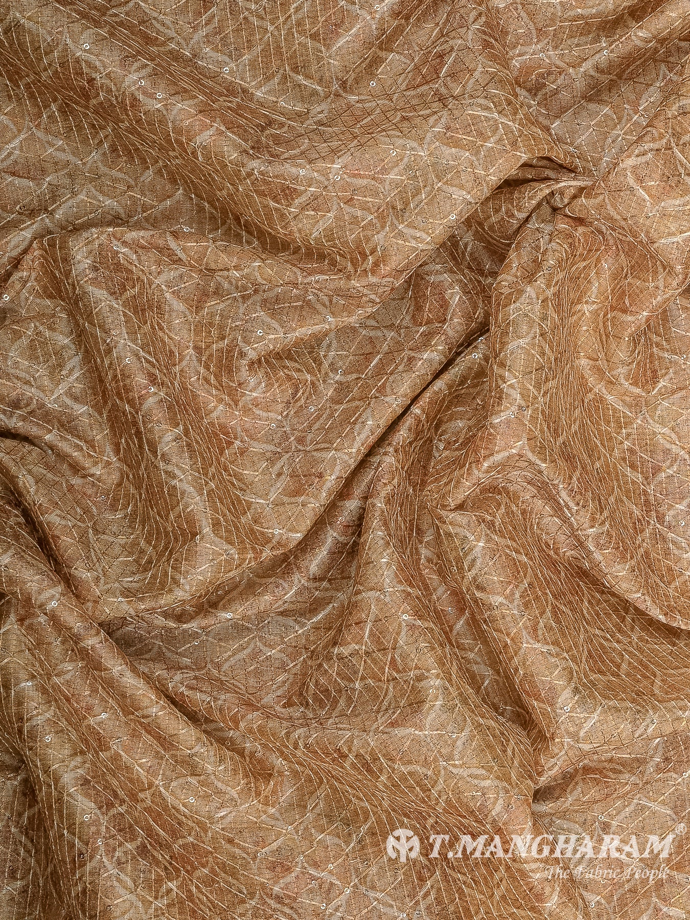 Cream Semi Tussar Silk Fabric - EB9554