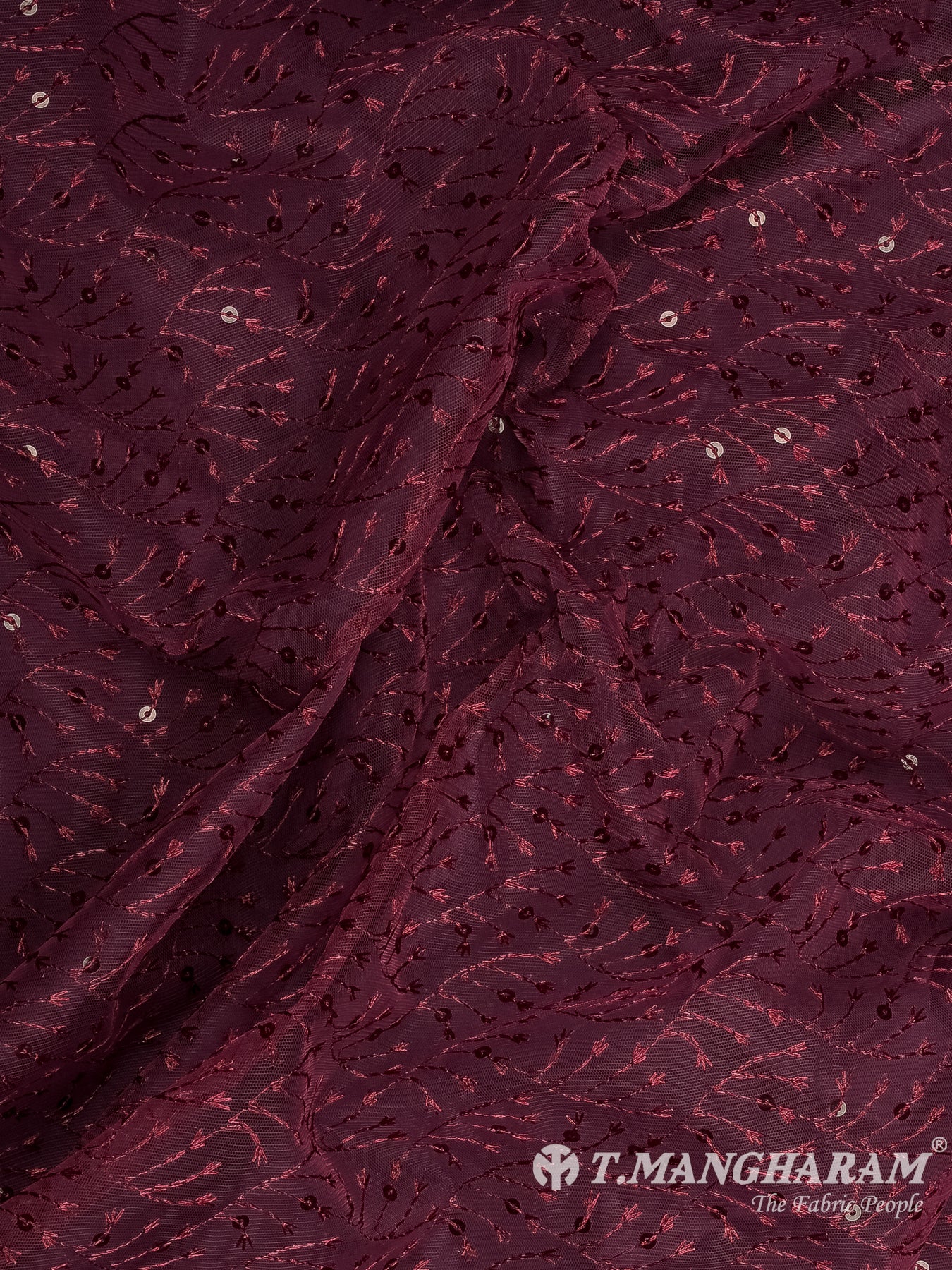 Wine Fancy Net Fabric - EB9520
