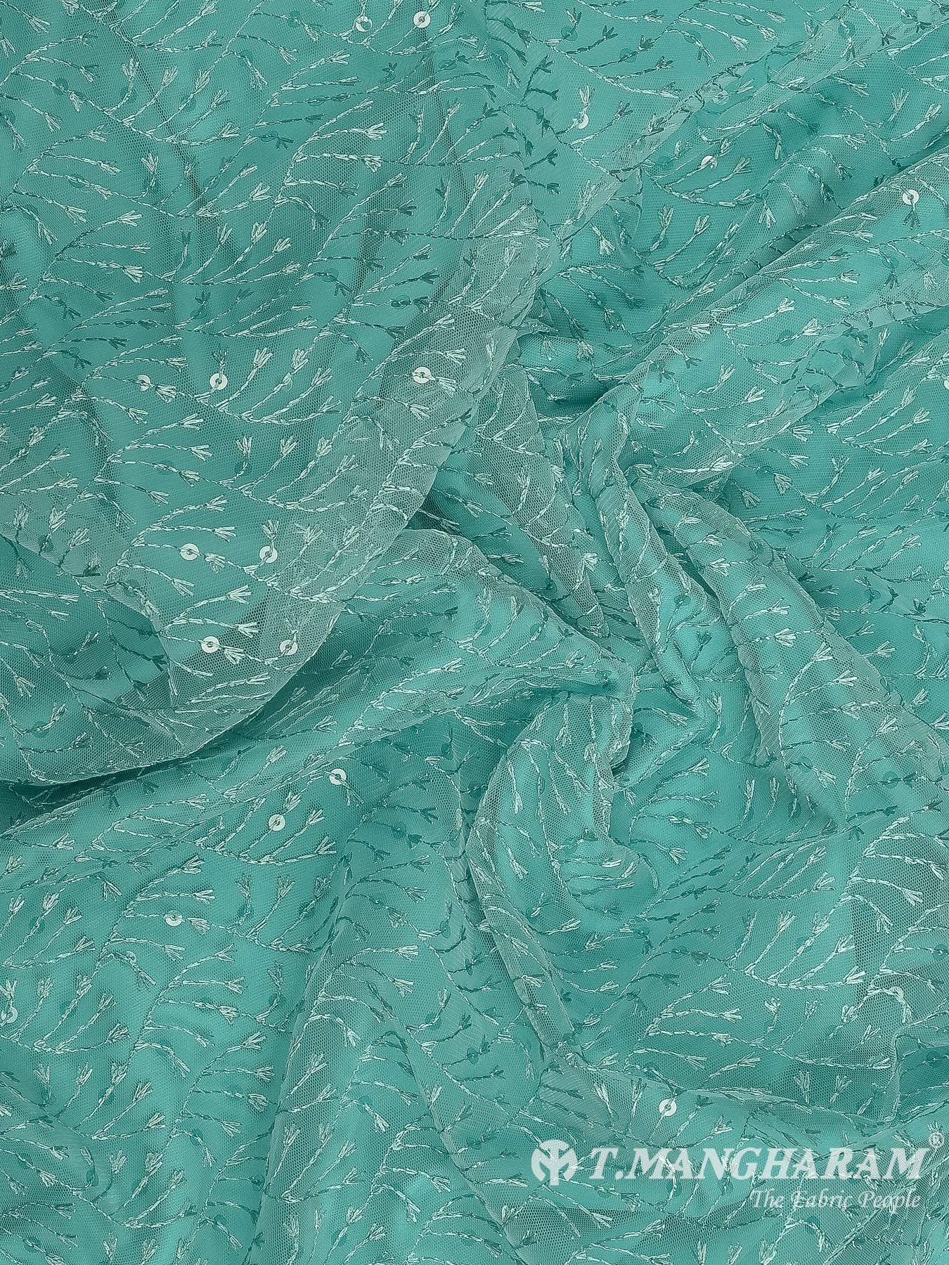 Sea Green Fancy Net Fabric - EB9526
