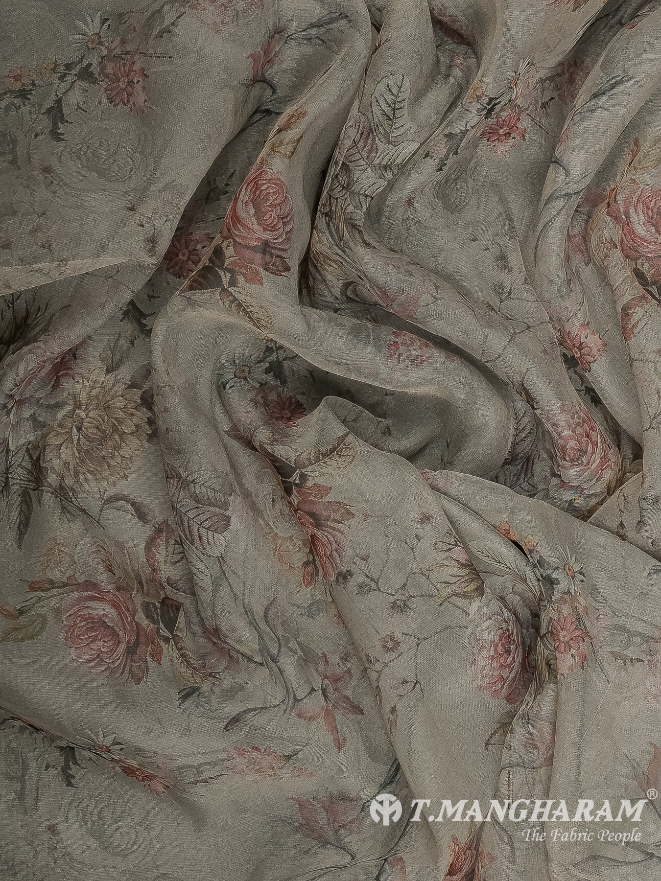 Grey Organza Fabric - EX00032