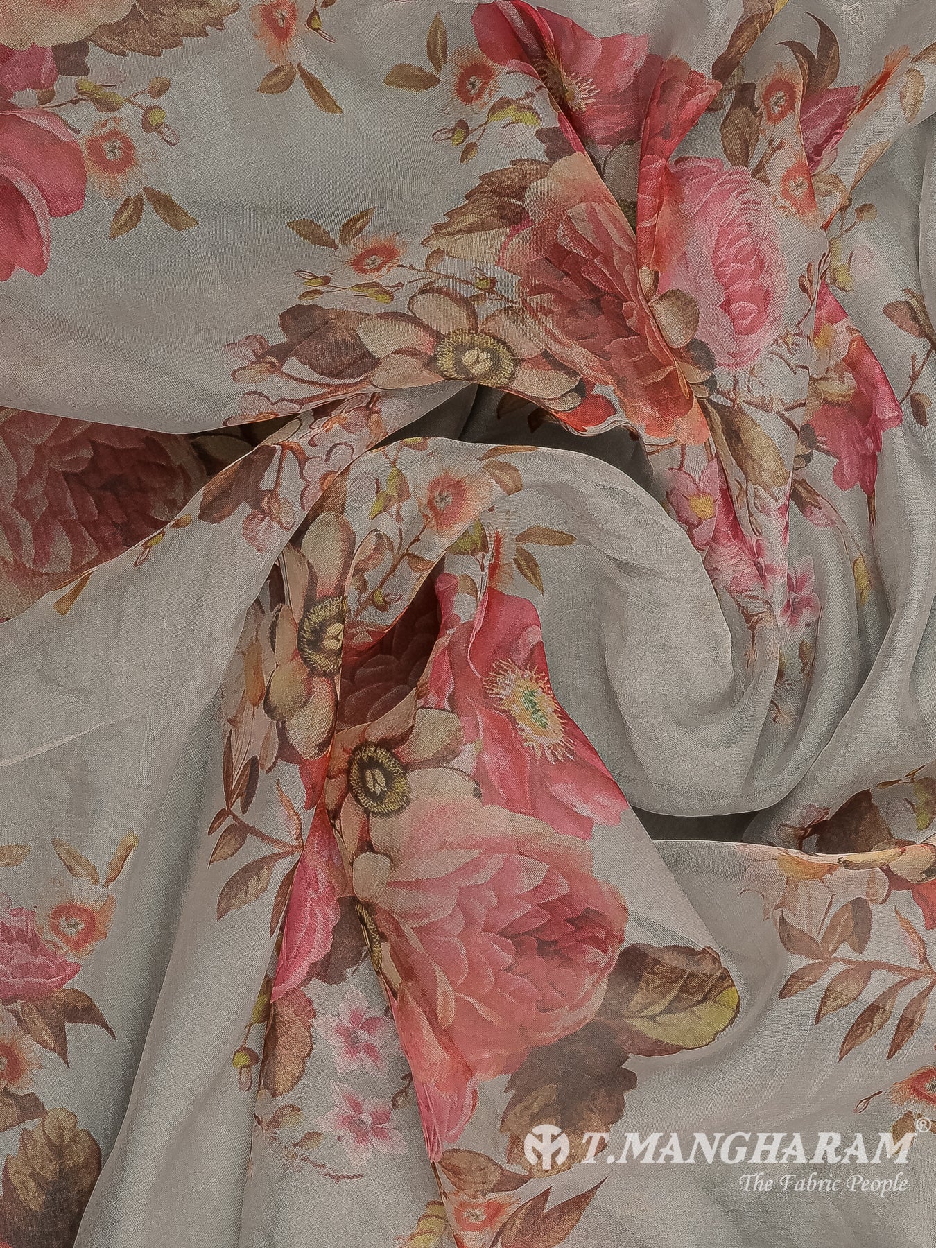 Grey Organza Fabric - EX00036