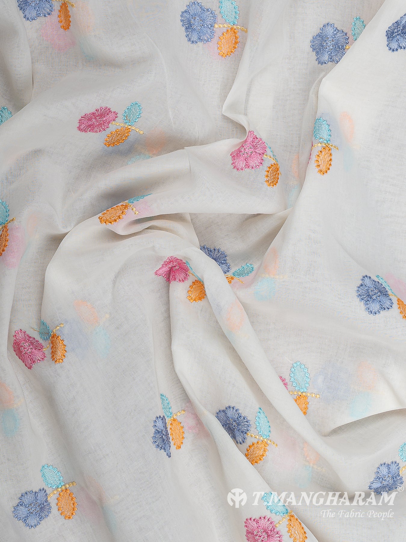 Cream Cotton Embroidery Fabric - EB9599