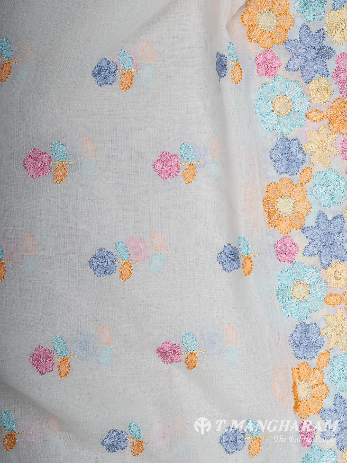 Cream Cotton Embroidery Fabric - EB9599