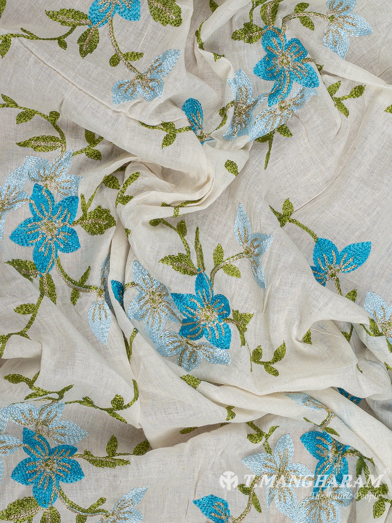 Cream Cotton Embroidery Fabric - EC12570