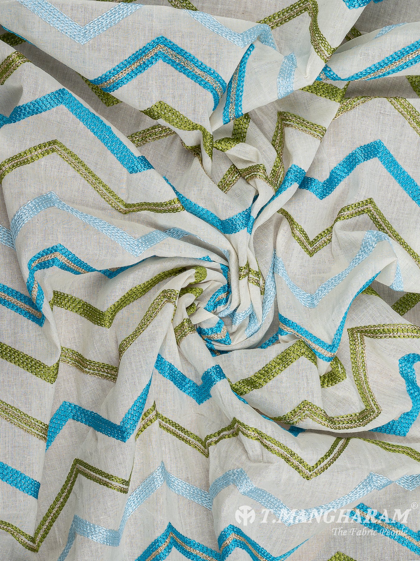 Cream Cotton Embroidery Fabric - EC12571
