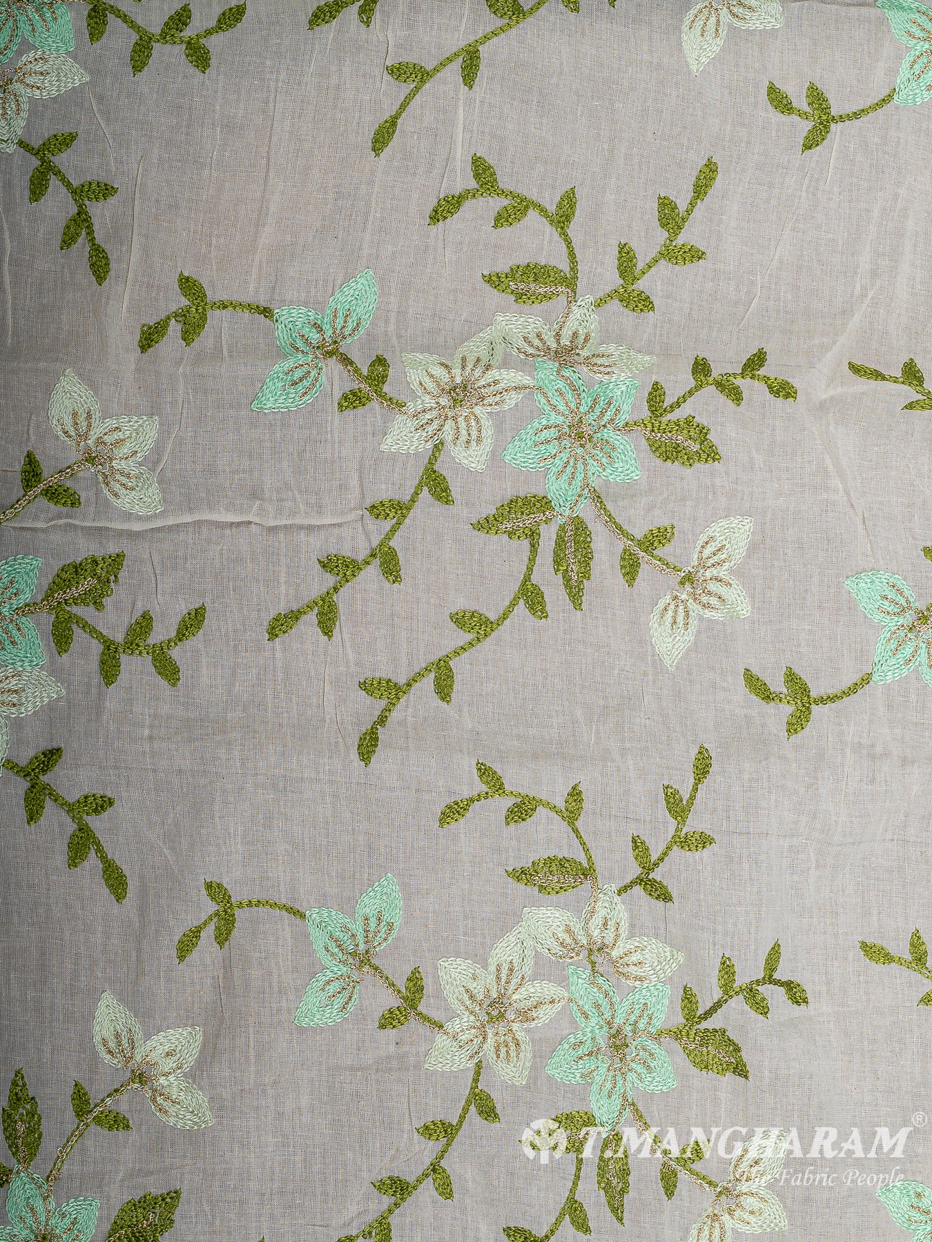 Cream Cotton Embroidery Fabric - EC12567
