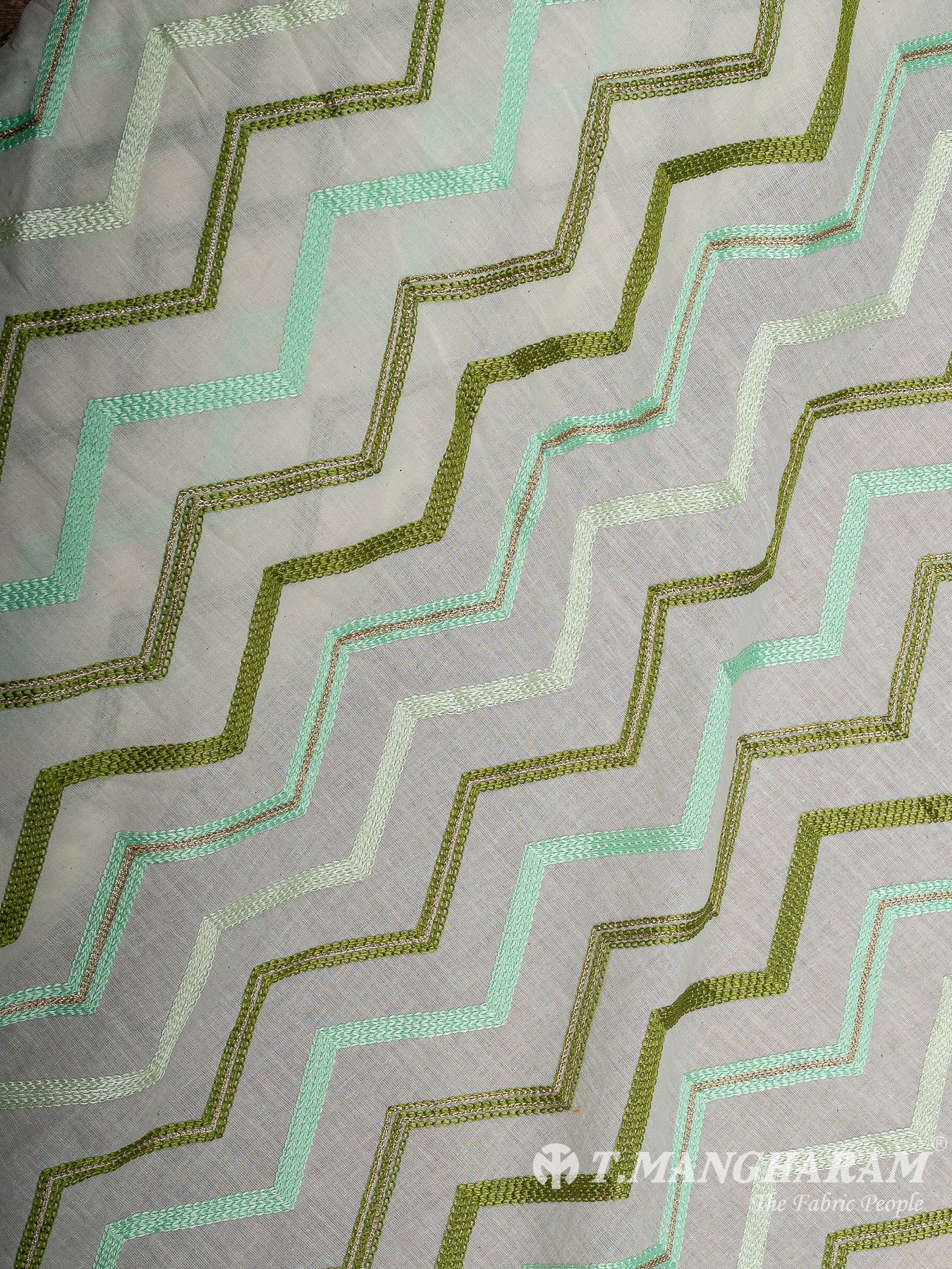 Cream Cotton Embroidery Fabric - EC12566