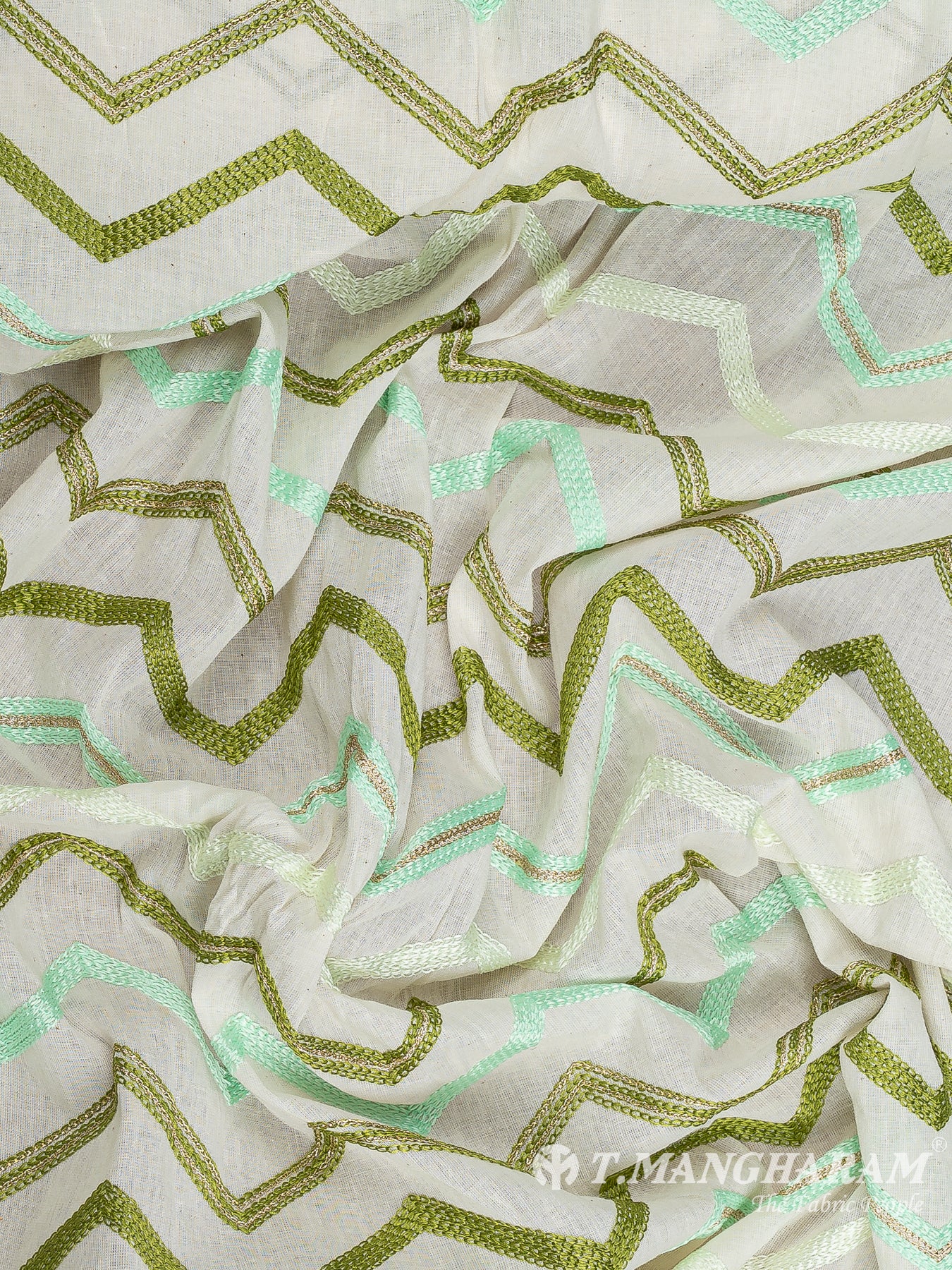 Cream Cotton Embroidery Fabric - EC12566