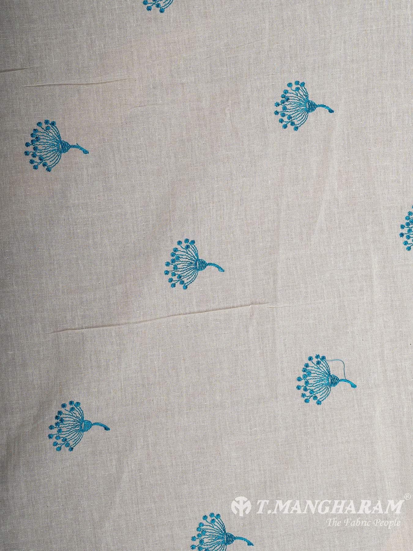 Cream Cotton Embroidery Fabric - EC12583