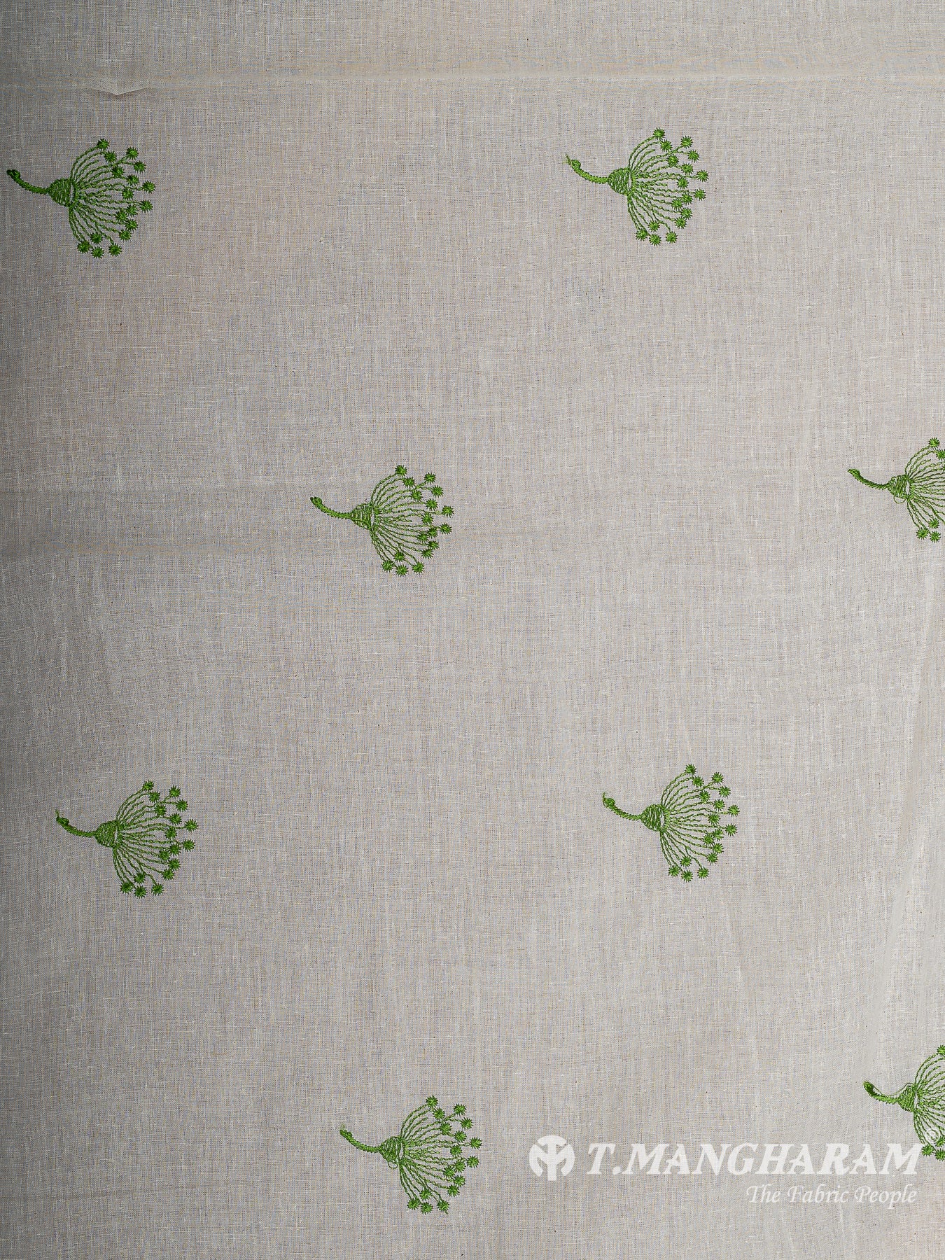 Cream Cotton Embroidery Fabric - EC12577